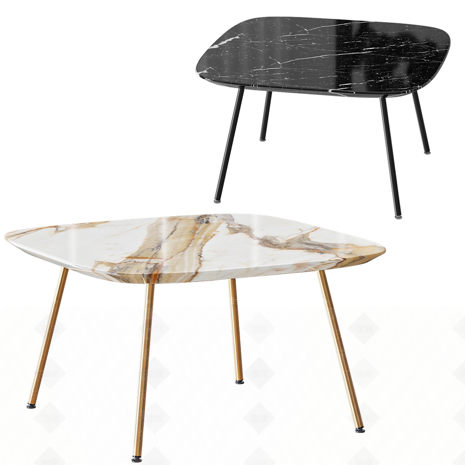现代大理石小茶几3D模型下载【ID:1180360026】