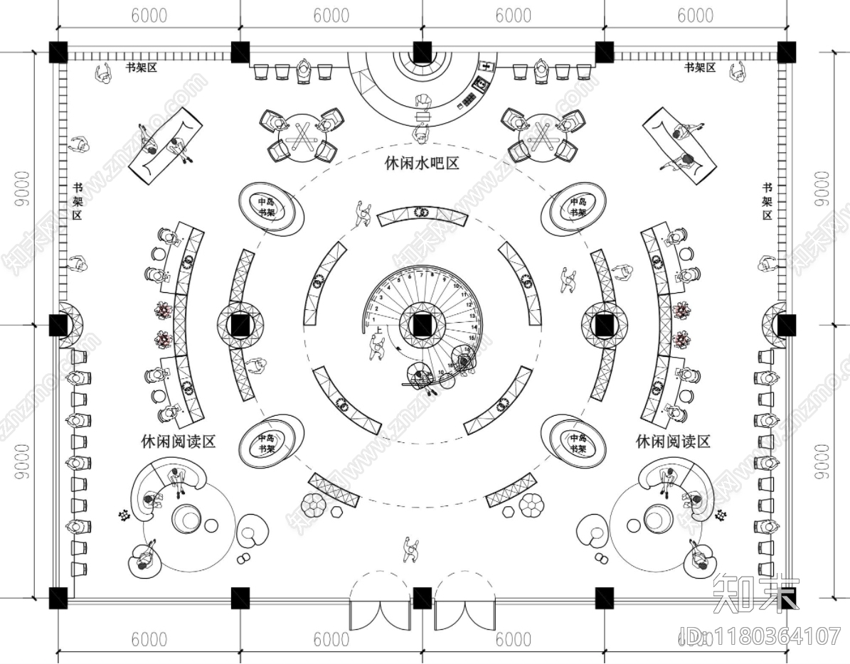 现代图书馆施工图下载【ID:1180364107】