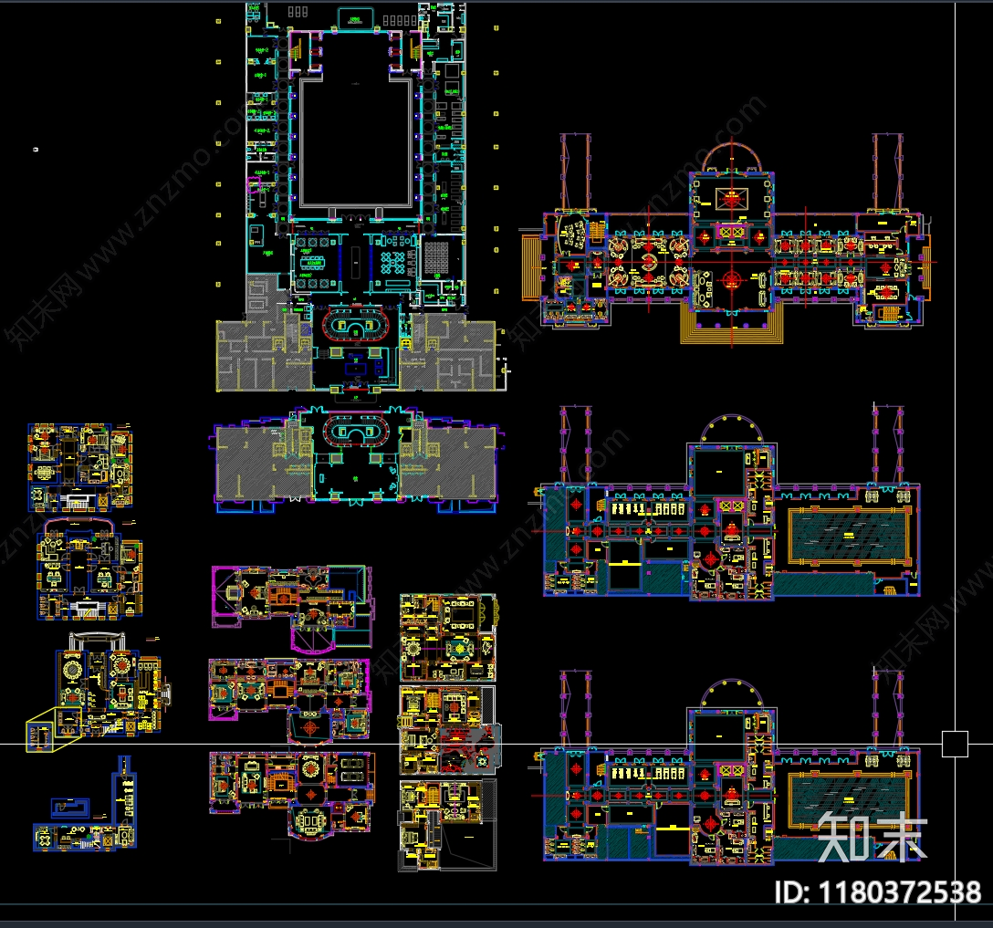 现代新中式家装图库施工图下载【ID:1180372538】