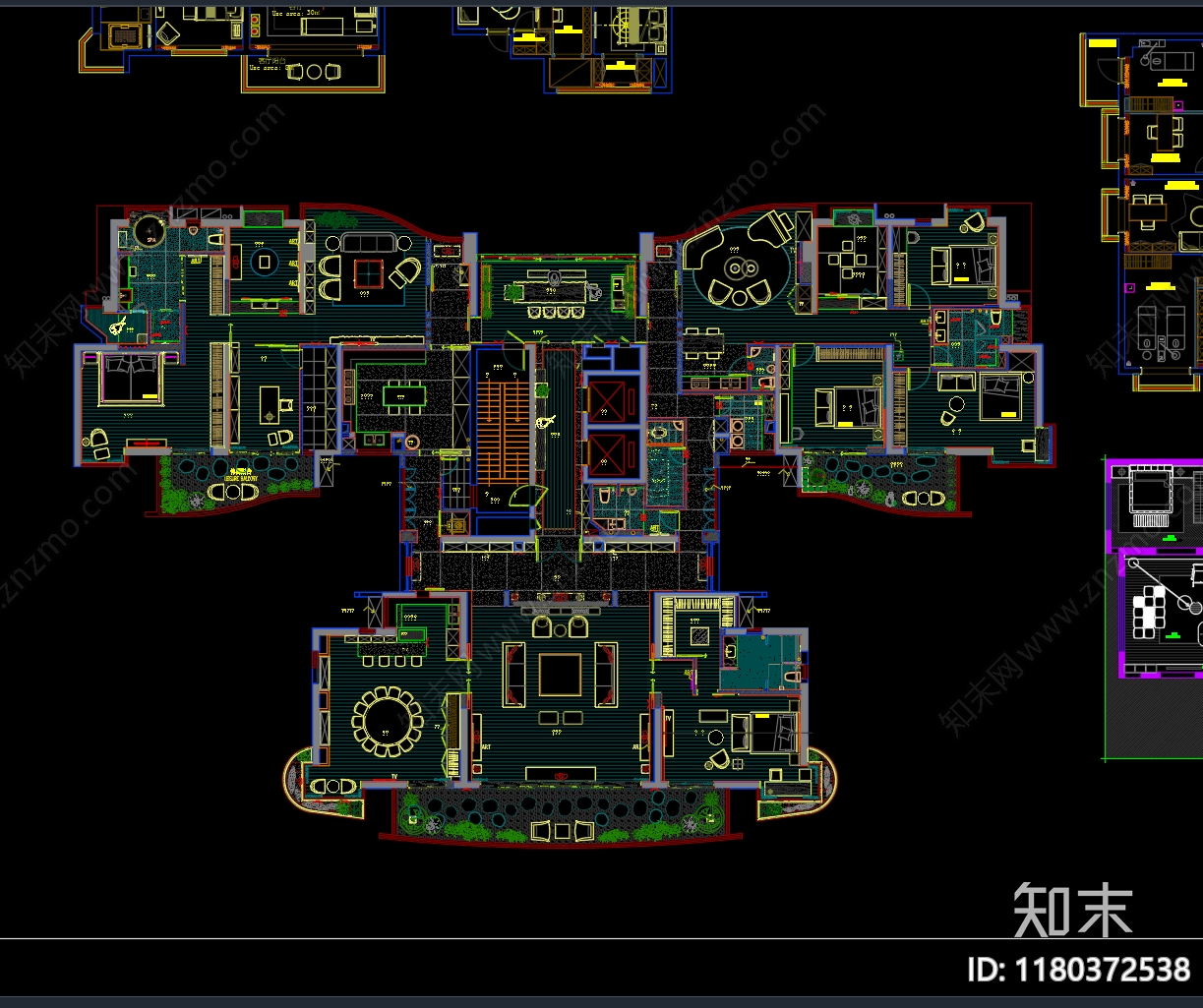 现代新中式家装图库施工图下载【ID:1180372538】