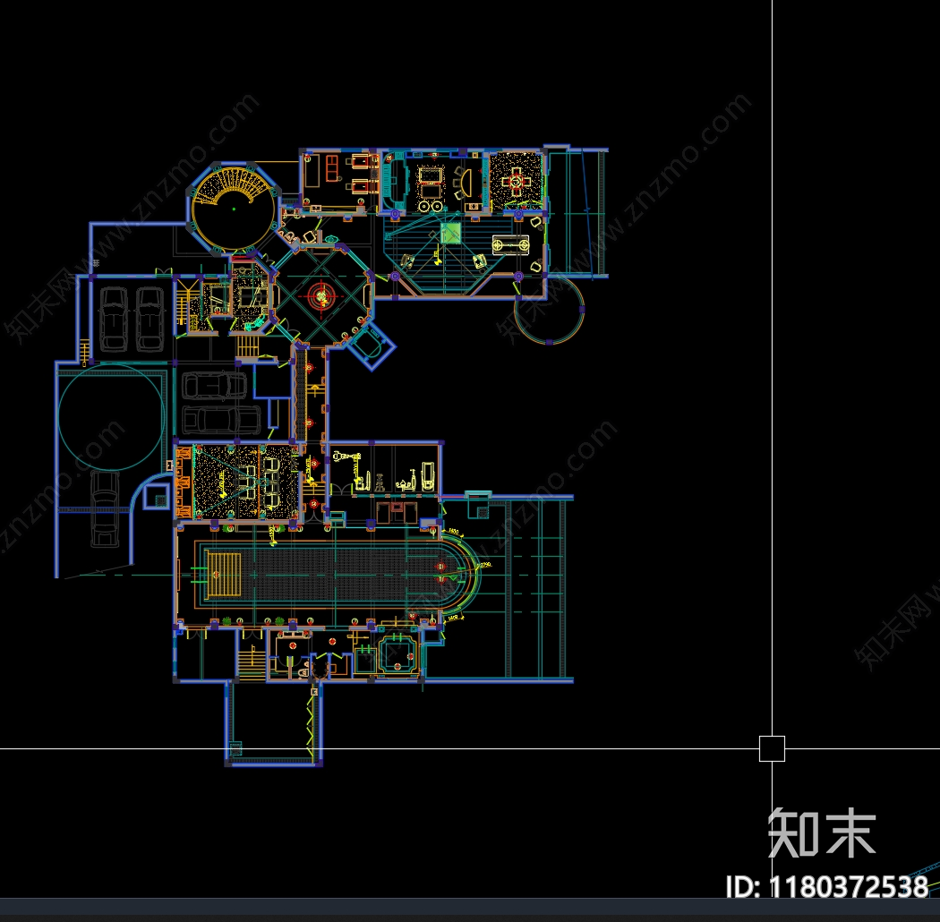 现代新中式家装图库施工图下载【ID:1180372538】