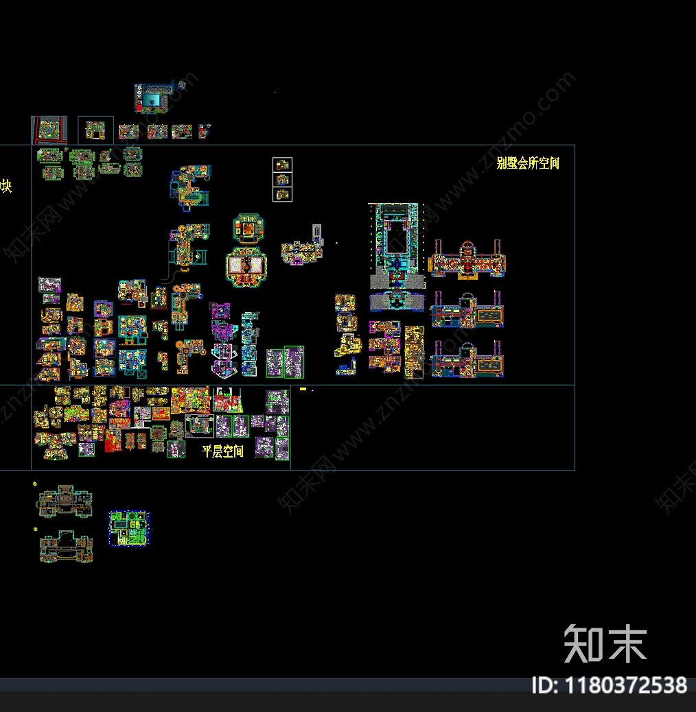 现代新中式家装图库施工图下载【ID:1180372538】