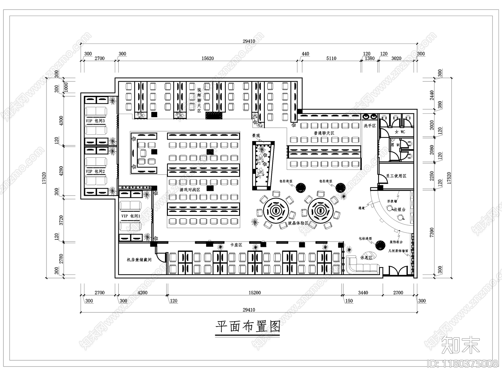 现代网吧施工图下载【ID:1180375008】