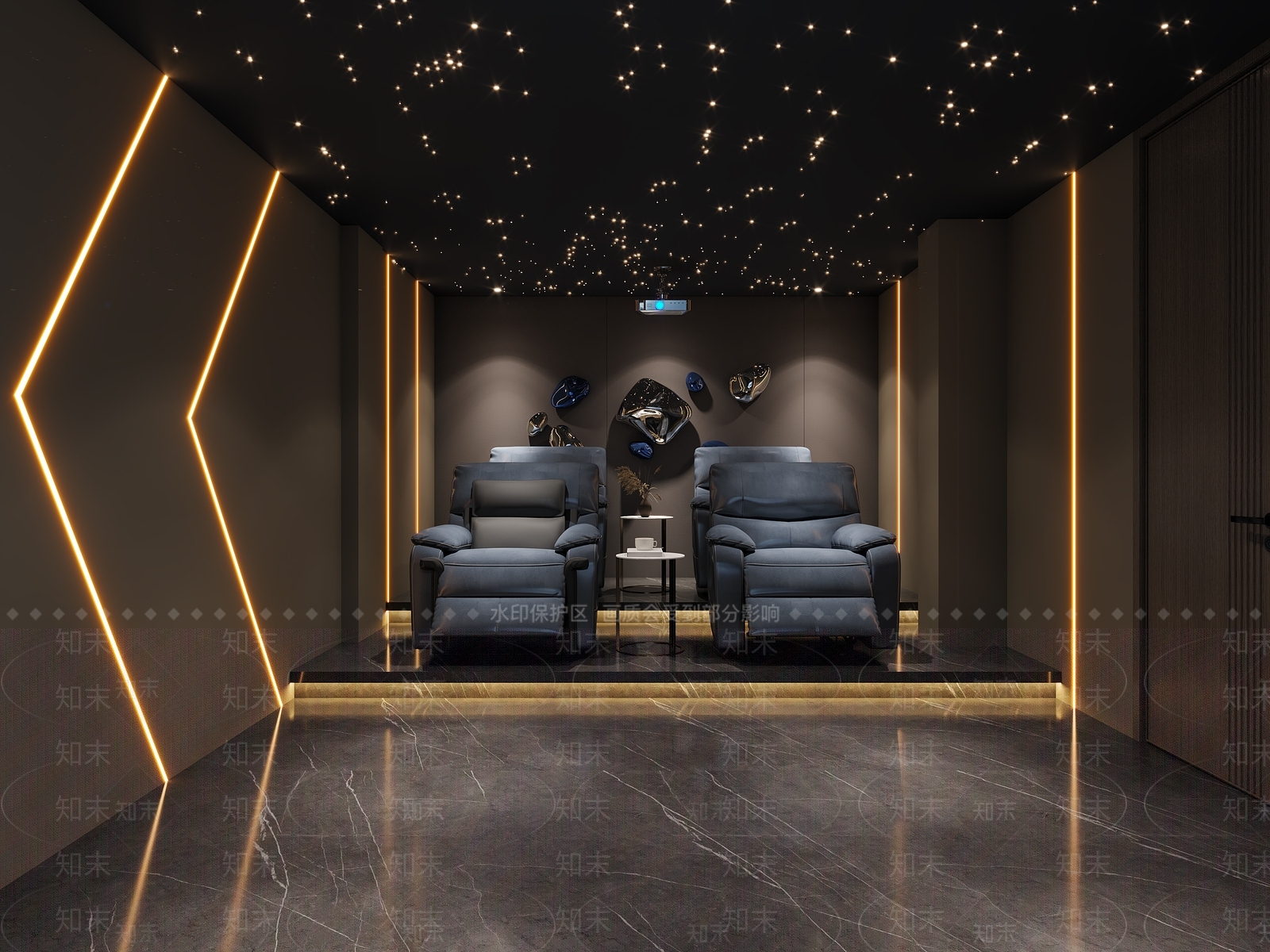现代影音室3D模型下载【ID:1180375323】