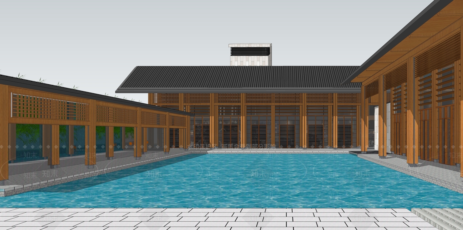 现代新中式其他商业建筑SU模型下载【ID:1180376595】