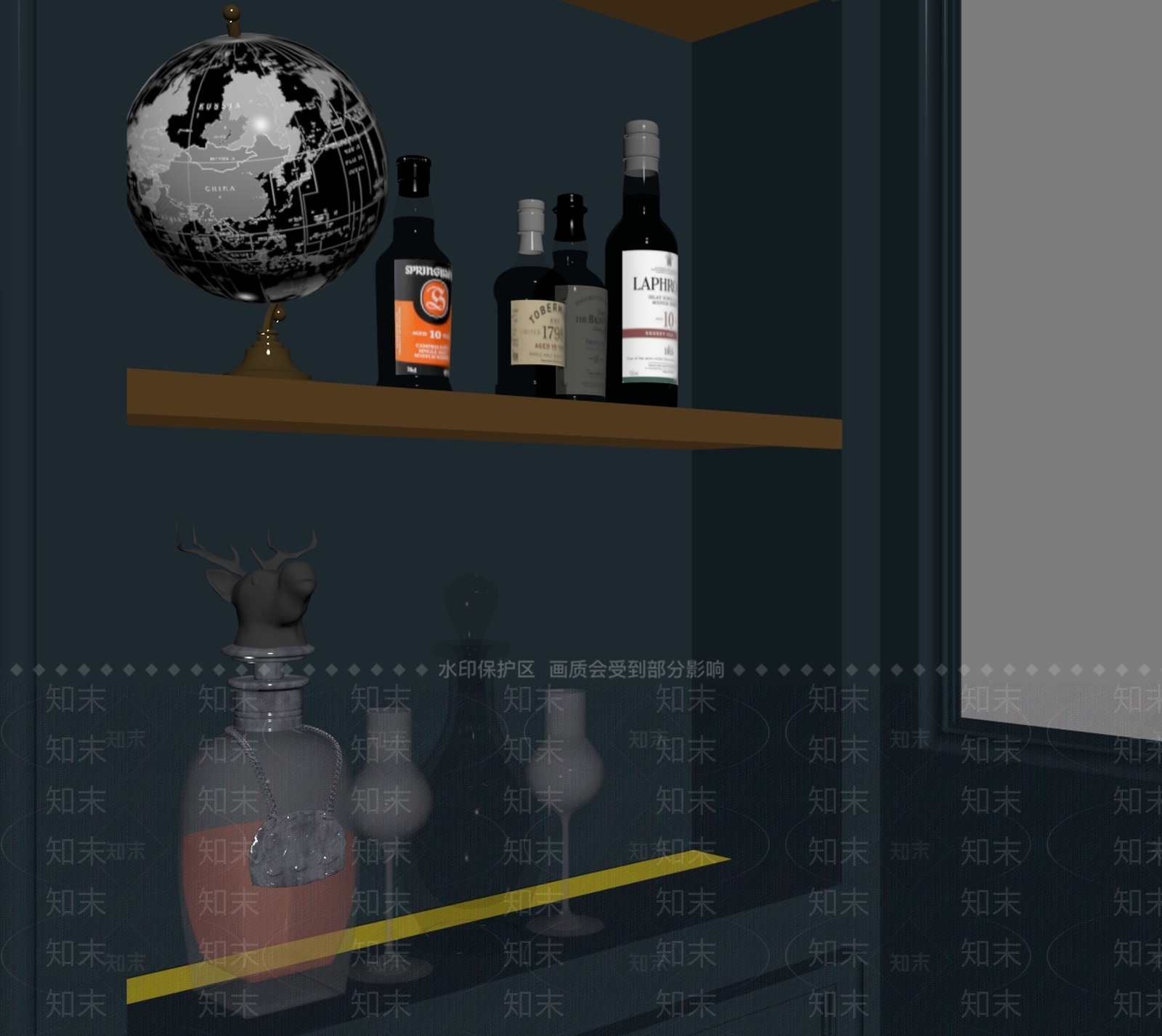 现代酒柜SU模型下载【ID:1180380869】