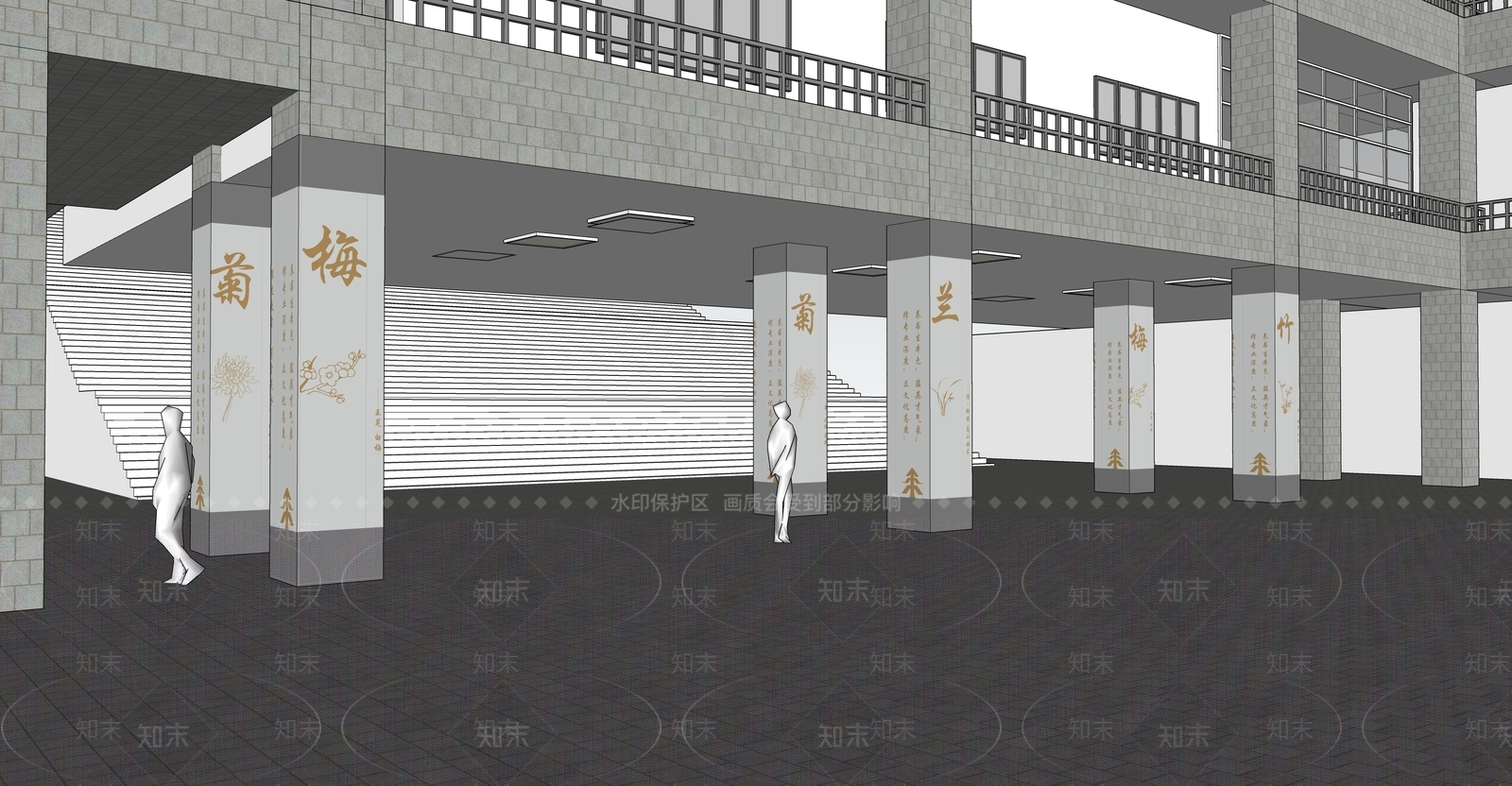 现代其他学校空间SU模型下载【ID:1180380962】