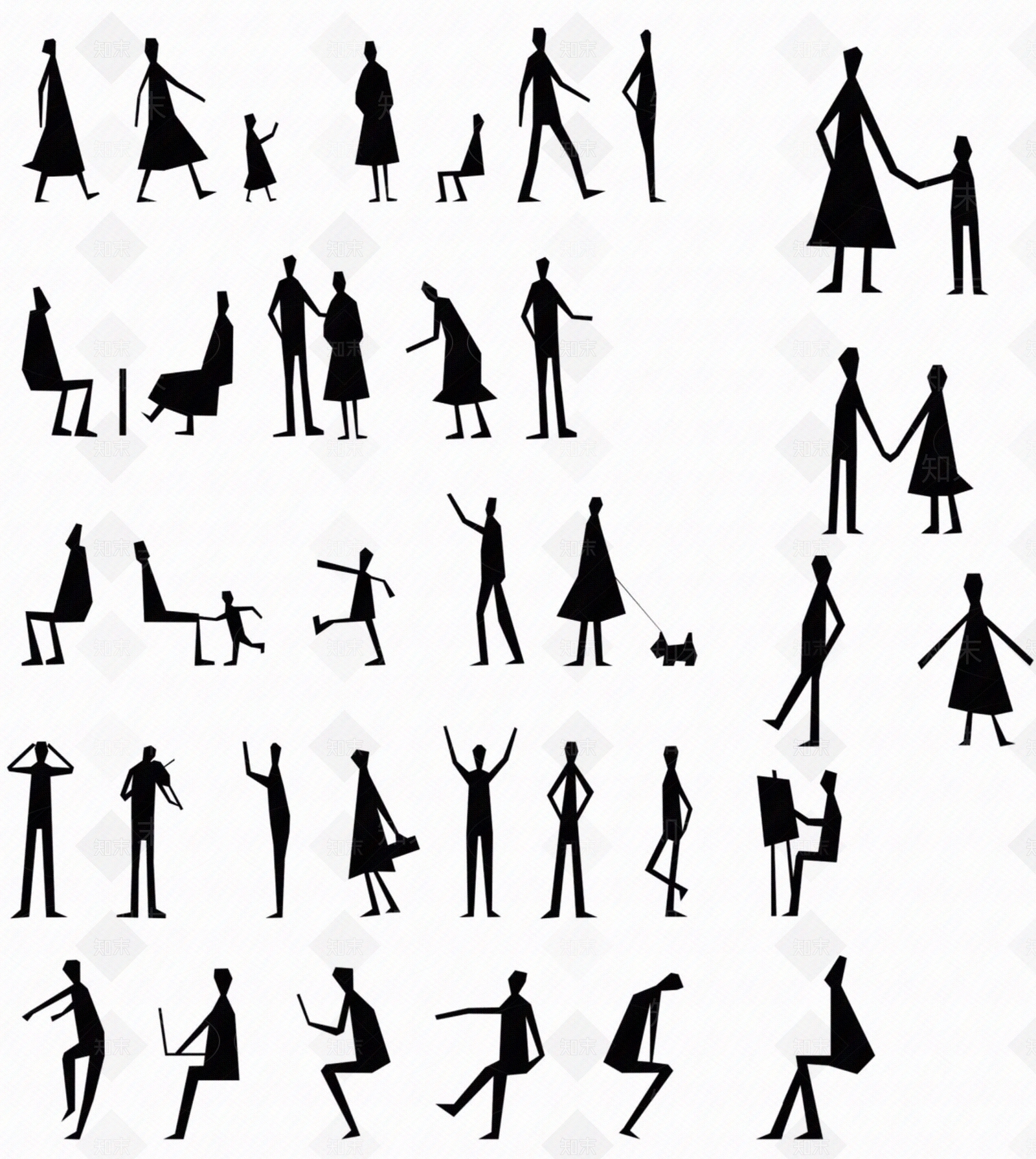 现代剪影贴图下载【ID:1180385922】