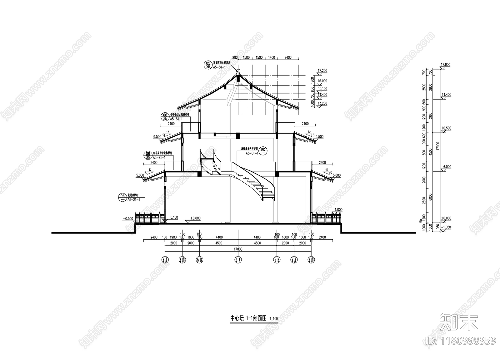 现代中式古建施工图下载【ID:1180398359】