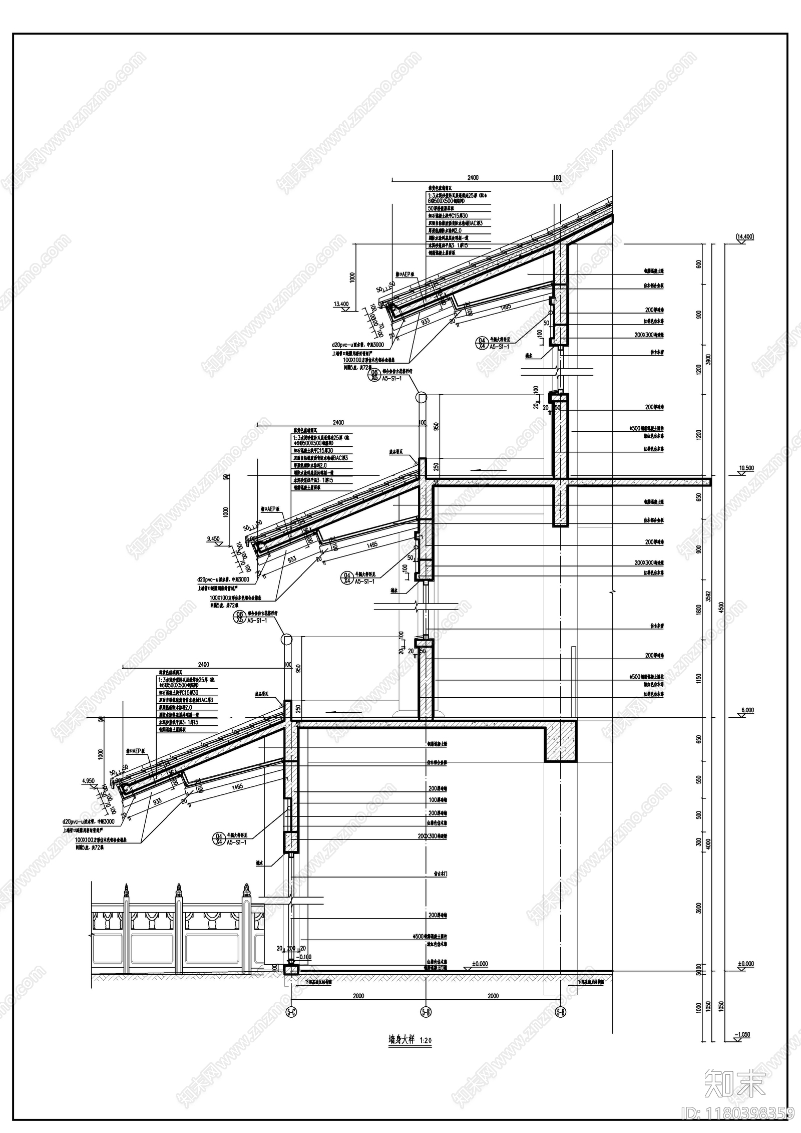 现代中式古建施工图下载【ID:1180398359】