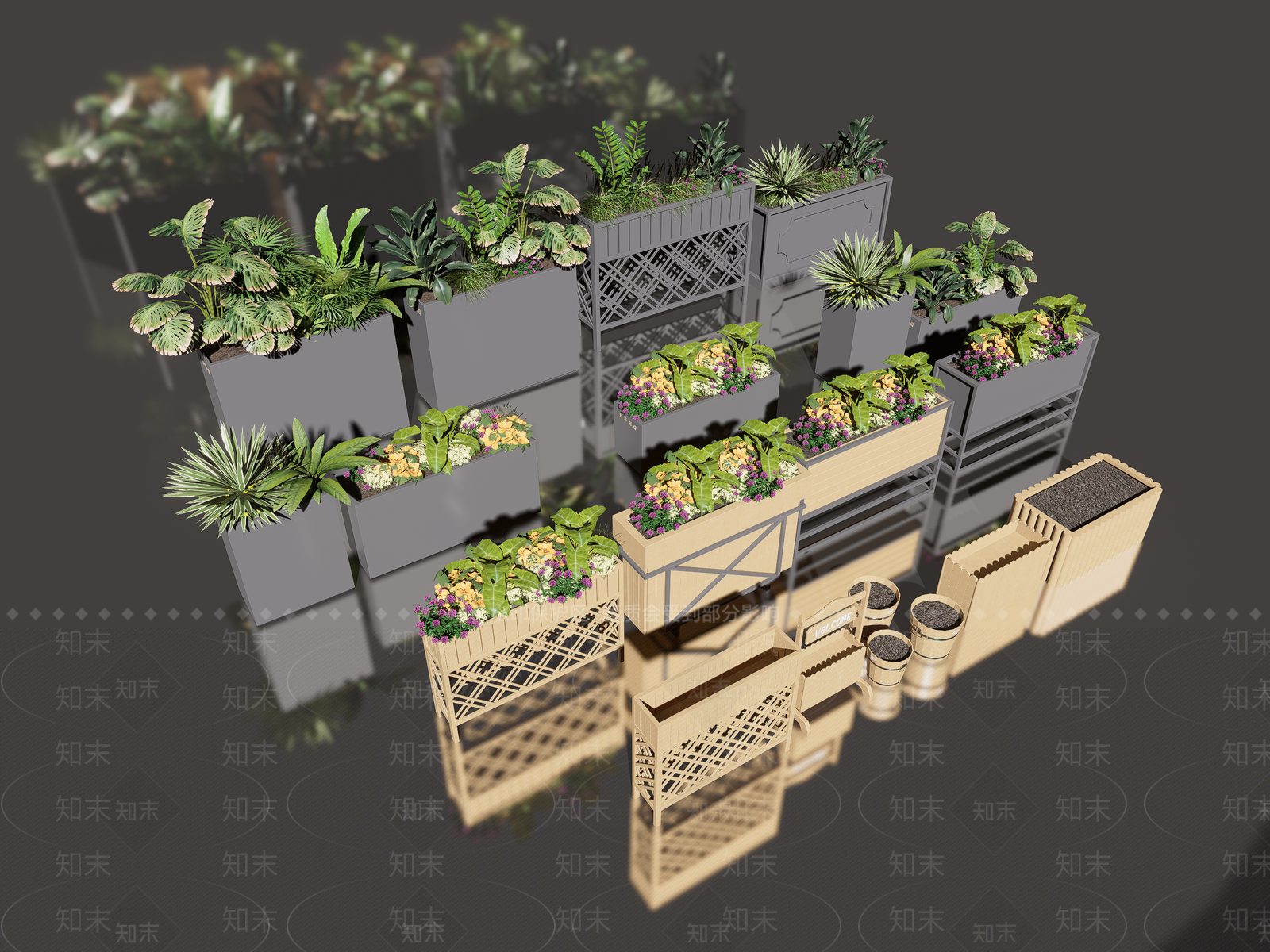 植物组合SU模型下载【ID:1180402981】