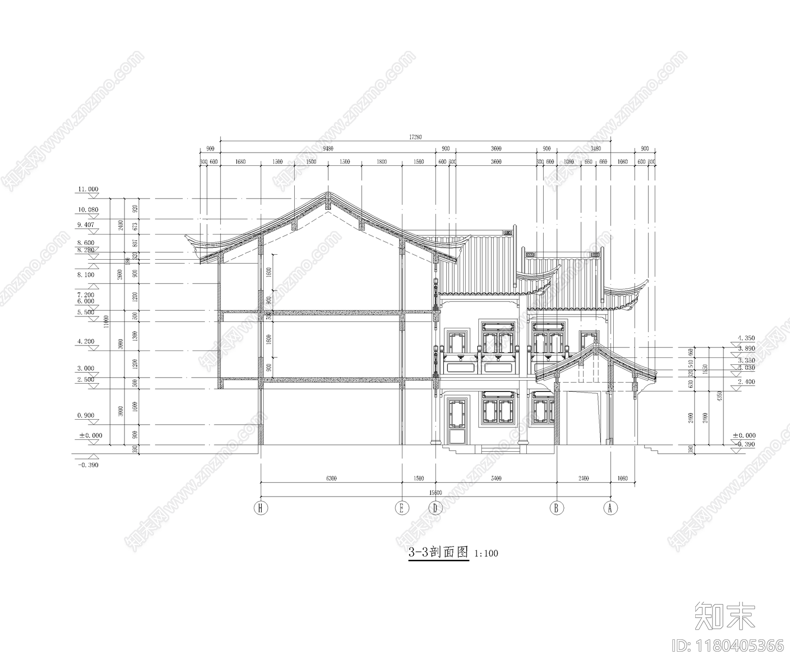 中式新中式四合院施工图下载【ID:1180405366】