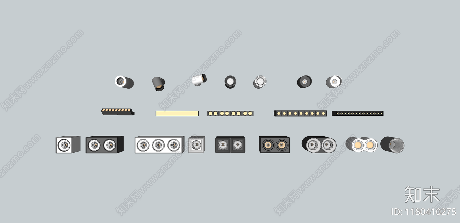 现代筒灯射灯SU模型下载【ID:1180410275】
