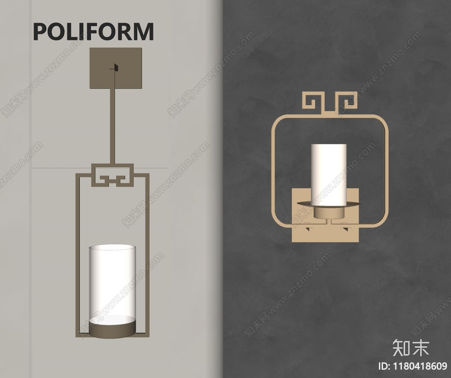 现代新中式壁灯SU模型下载【ID:1180418609】
