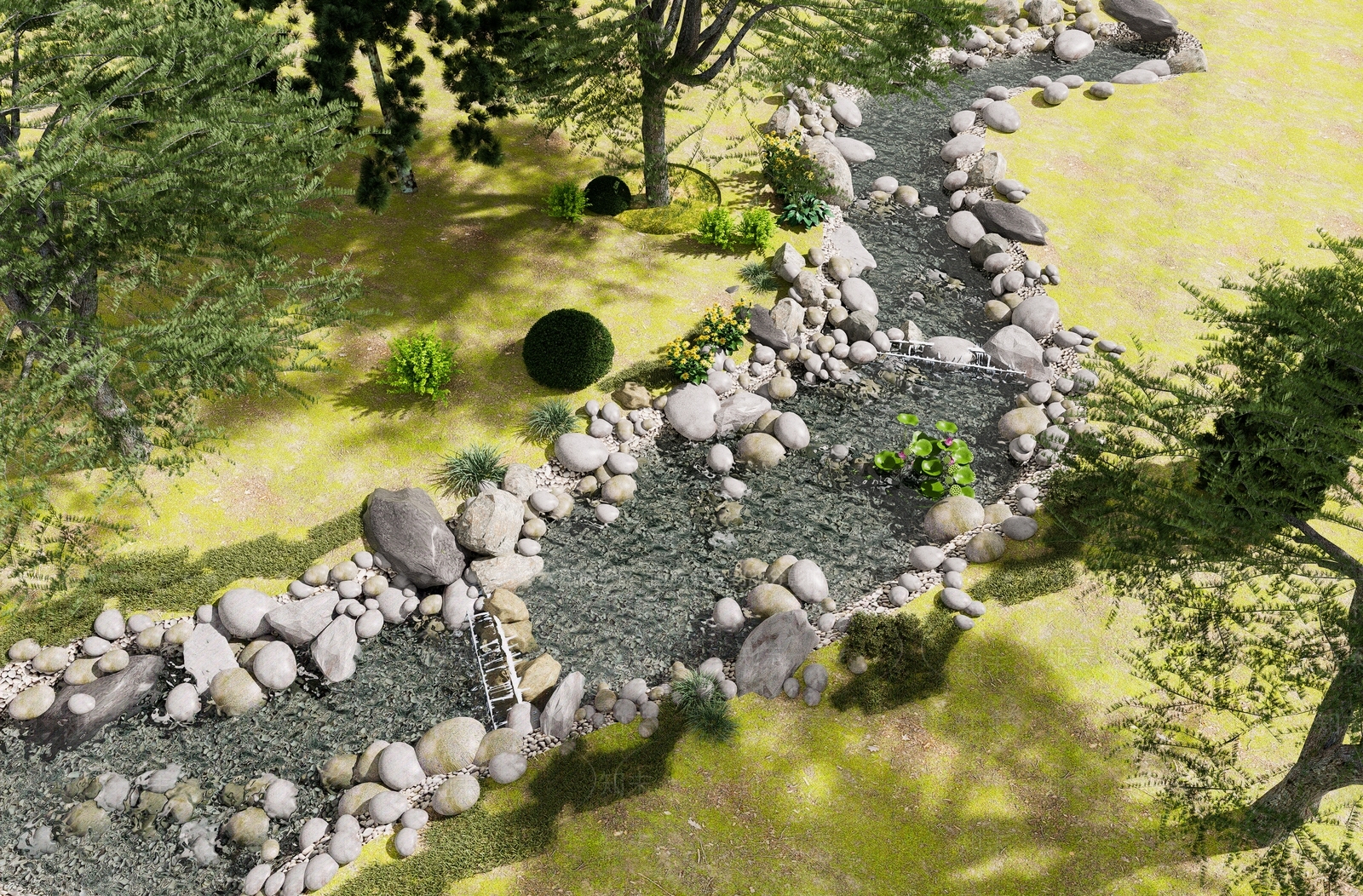 现代景观公园SU模型下载【ID:1180426732】