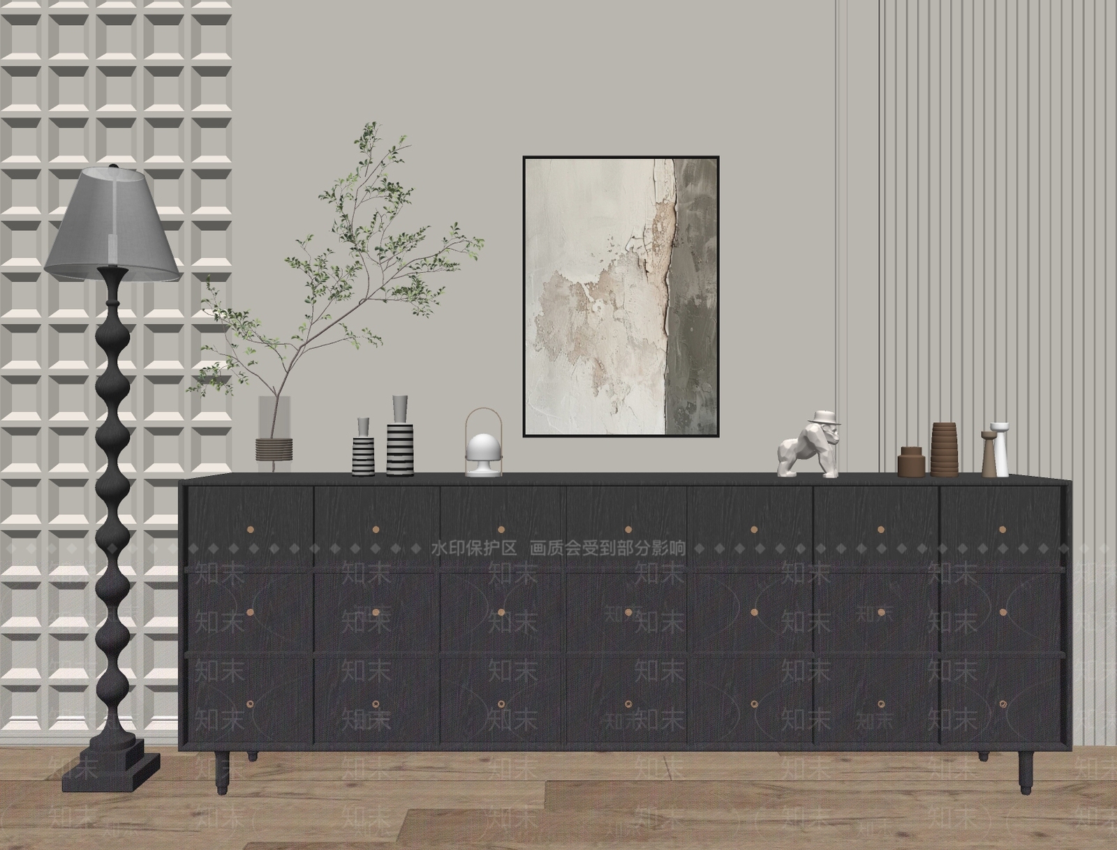 现代轻奢斗柜SU模型下载【ID:1180426955】