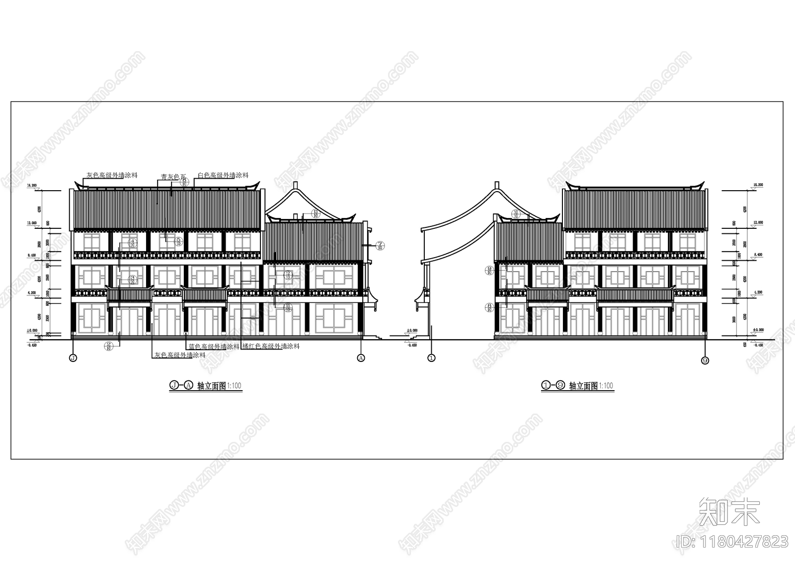 中式商业街施工图下载【ID:1180427823】