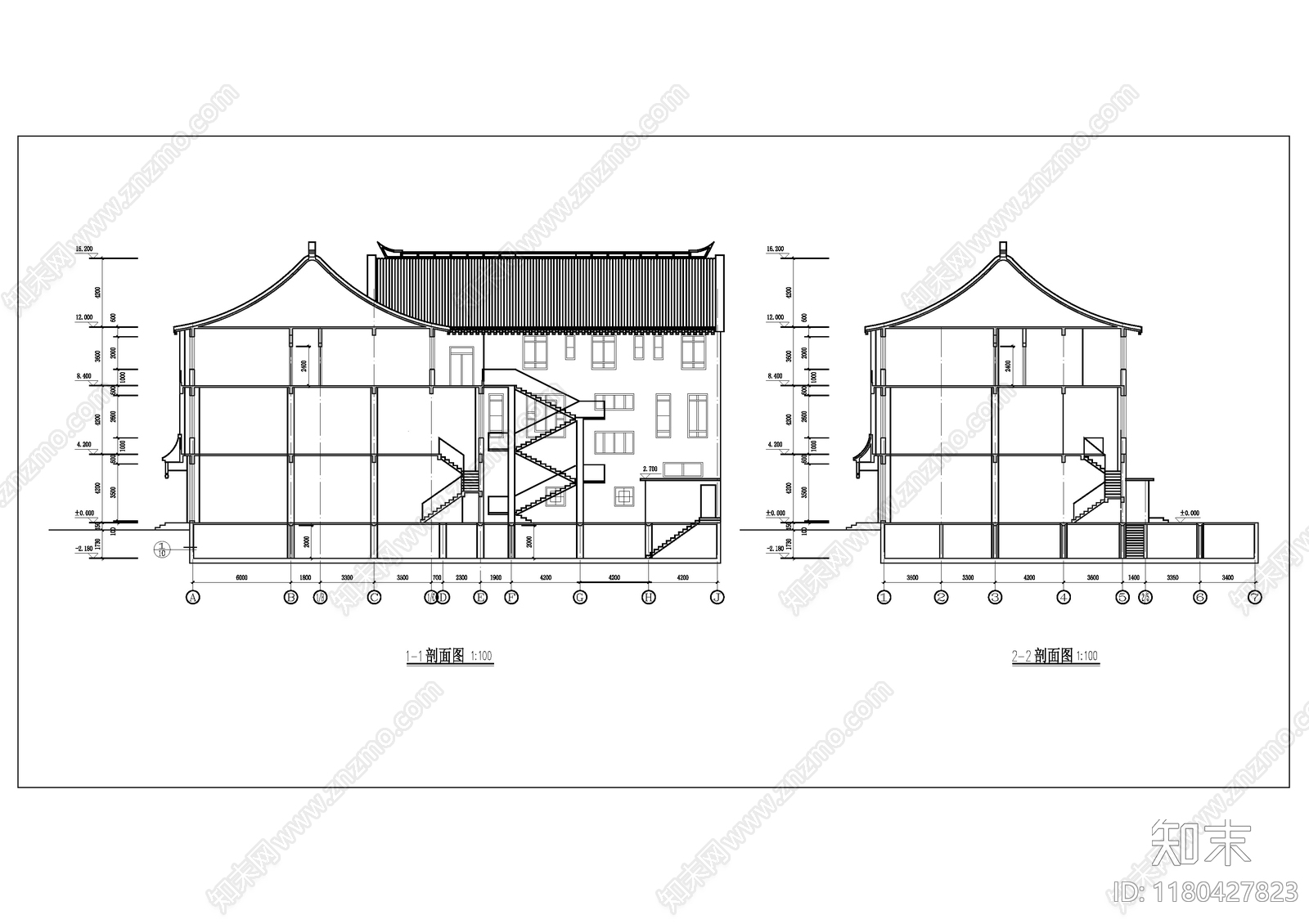 中式商业街施工图下载【ID:1180427823】