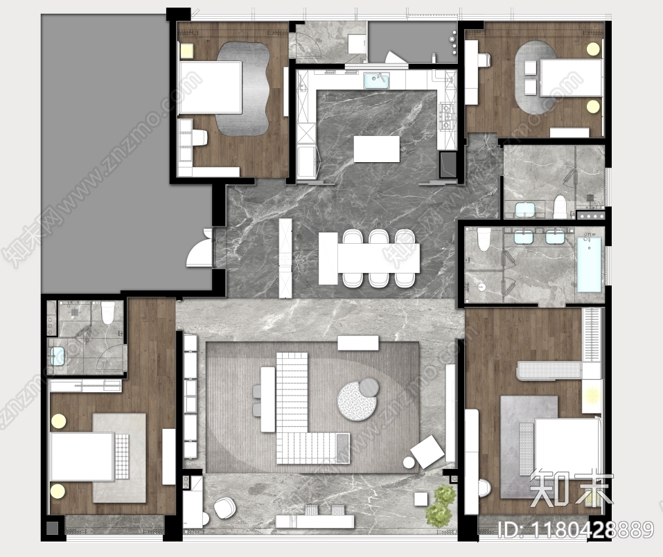 其他家装空间cad施工图下载【ID:1180428889】