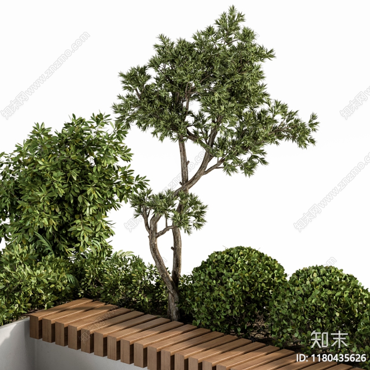 现代户外花槽座椅3D模型下载【ID:1180435626】