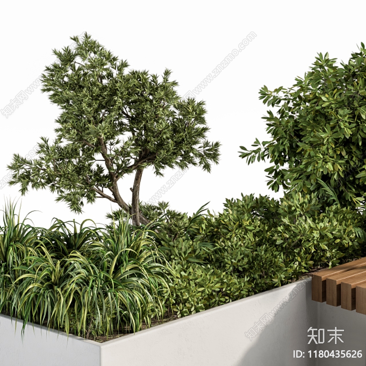 现代户外花槽座椅3D模型下载【ID:1180435626】