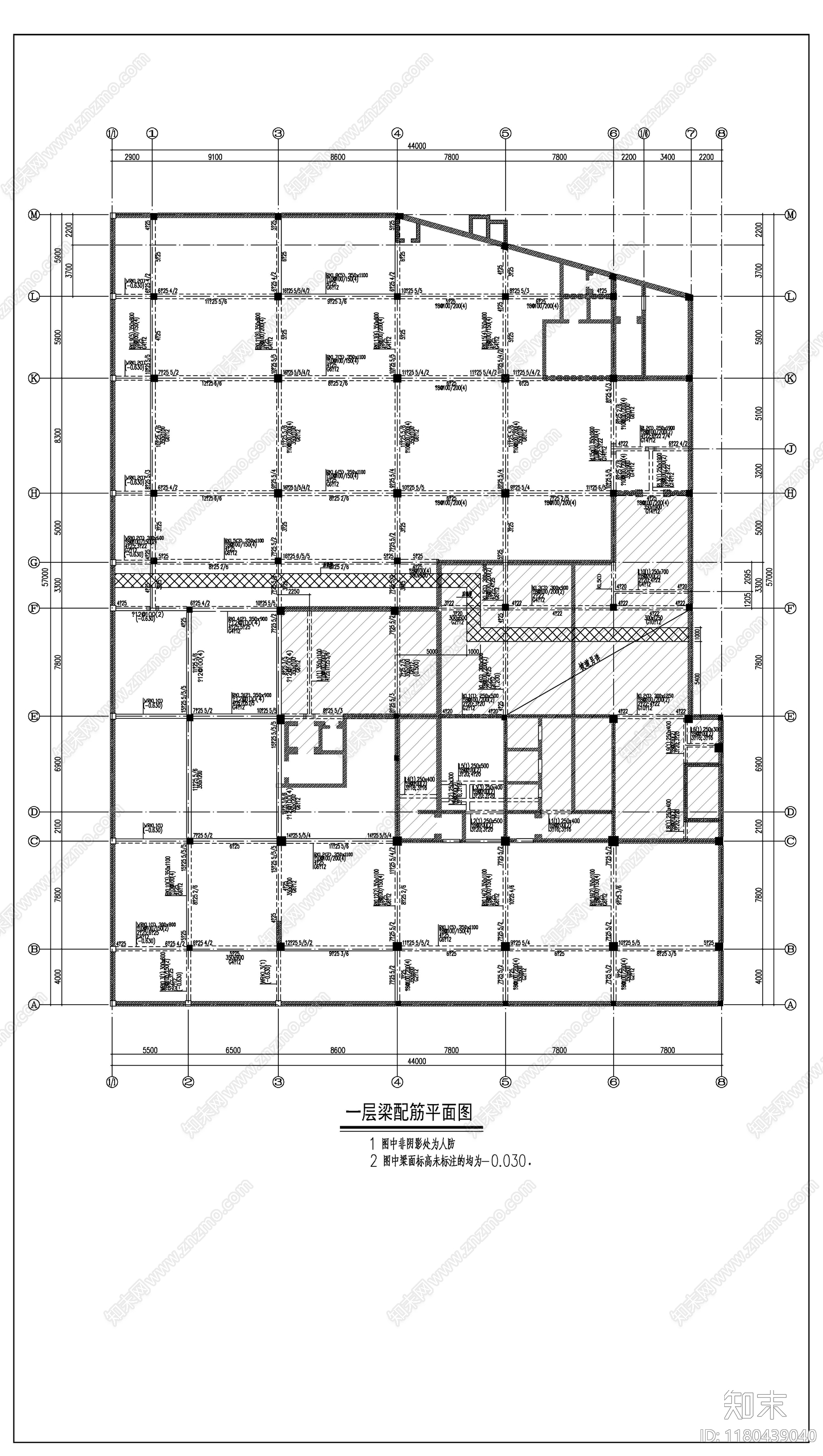 混凝土结构cad施工图下载【ID:1180439040】