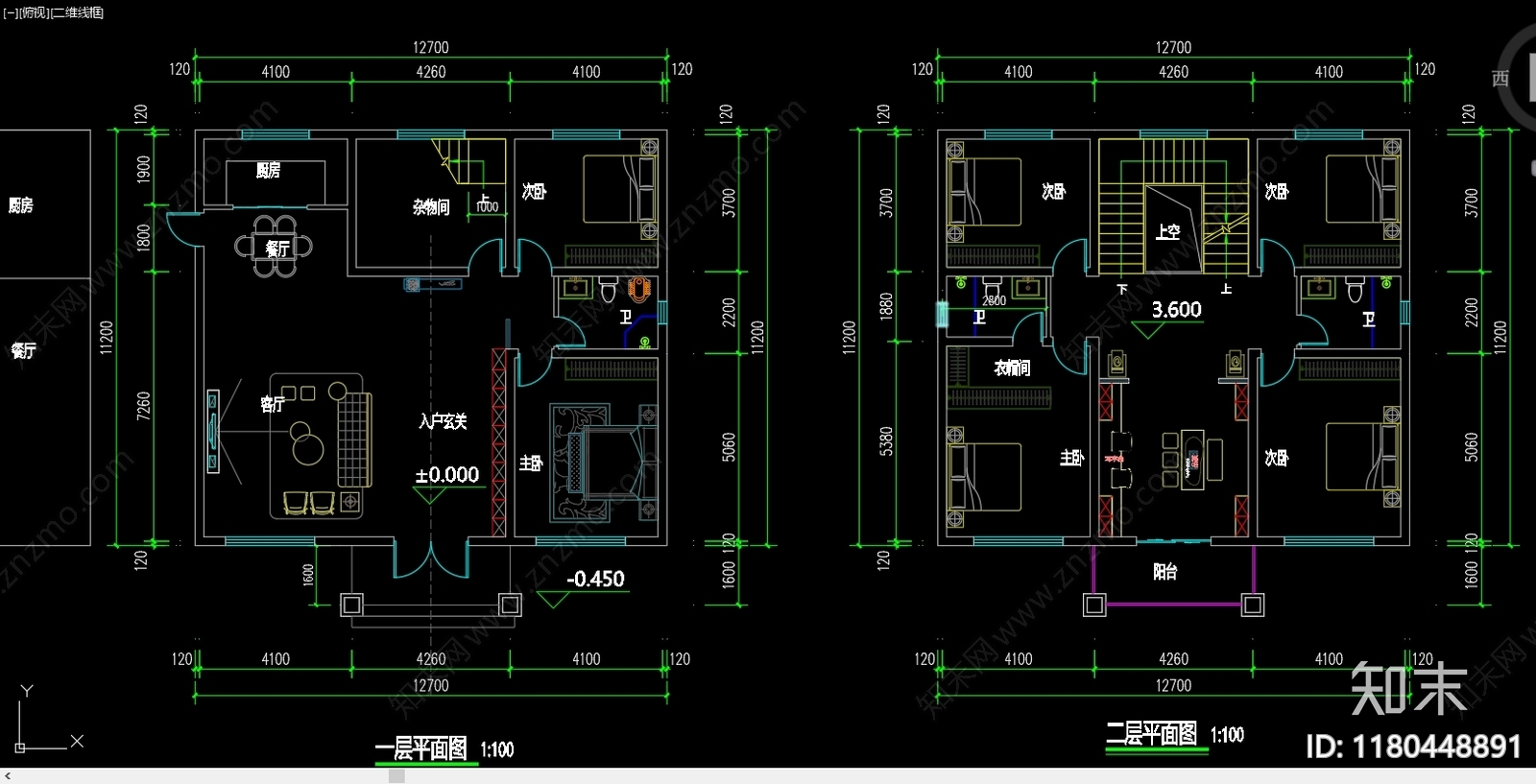 别墅建筑cad施工图下载【ID:1180448891】