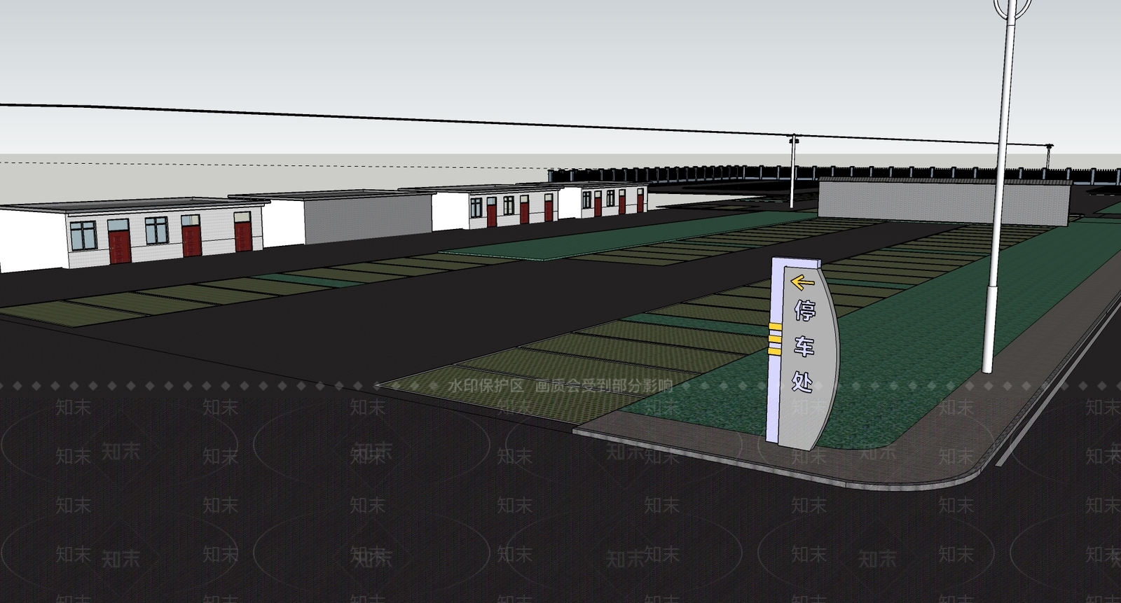 现代停车场SU模型下载【ID:1180448877】