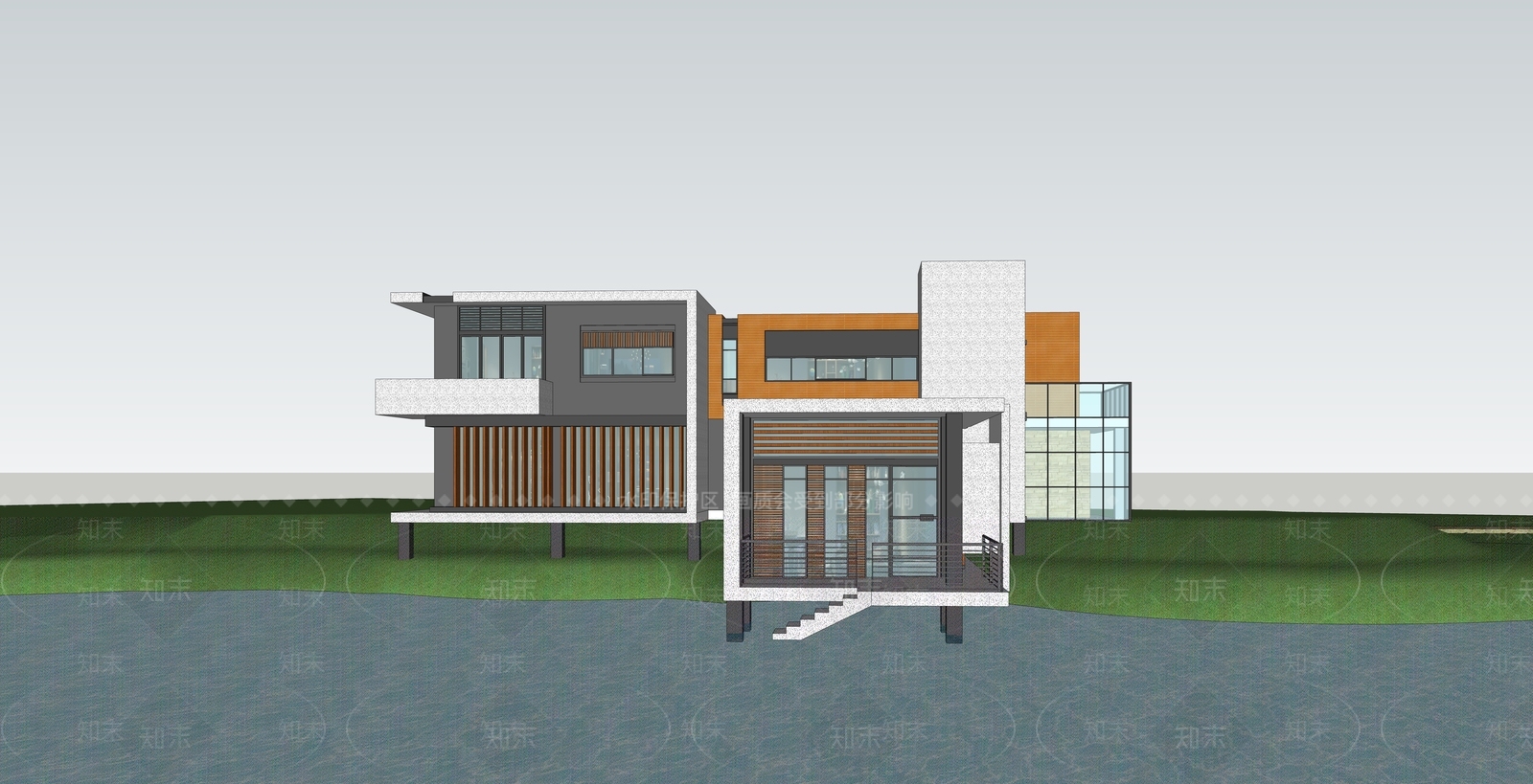 现代别墅SU模型下载【ID:1180450242】