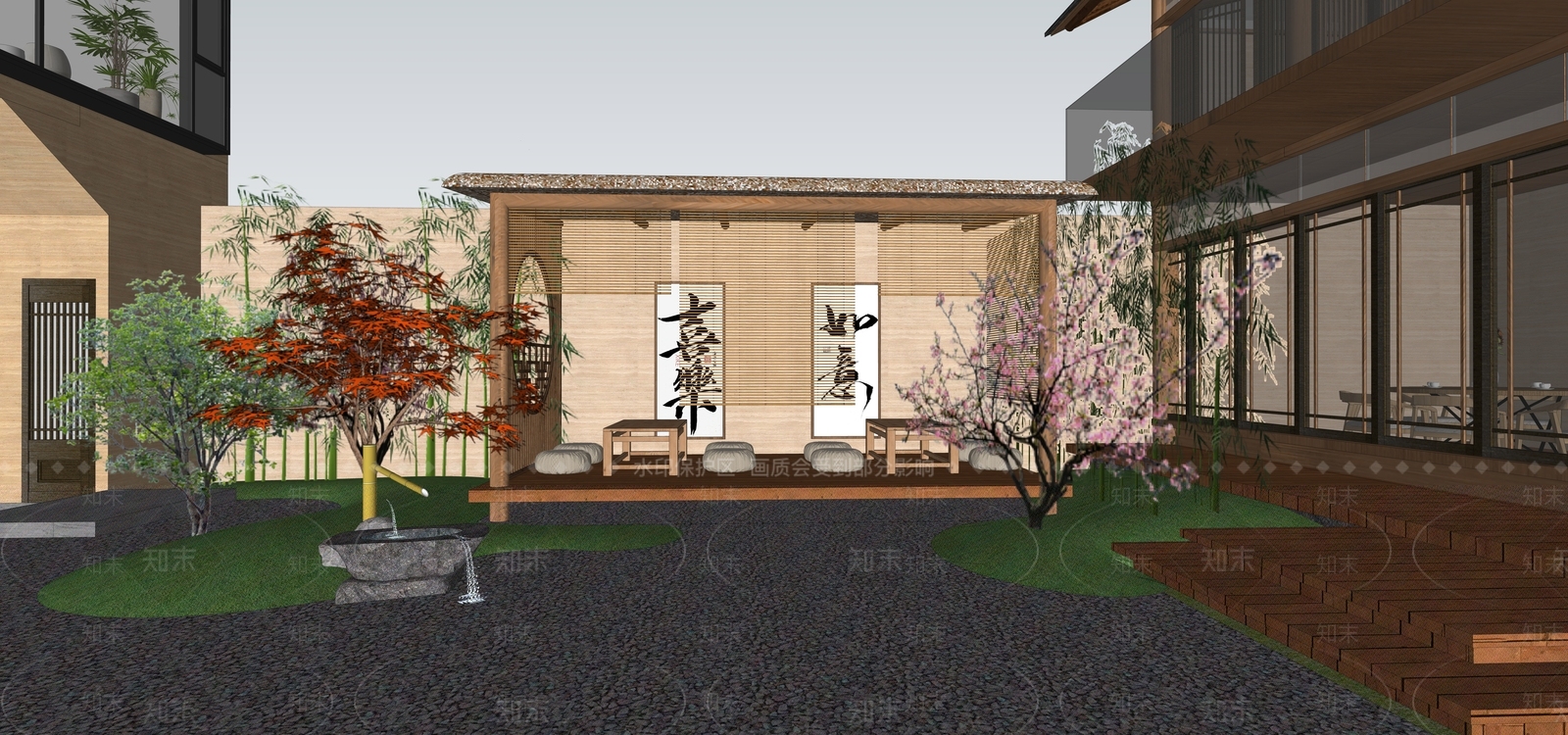 新中式乡村民房SU模型下载【ID:1180453954】