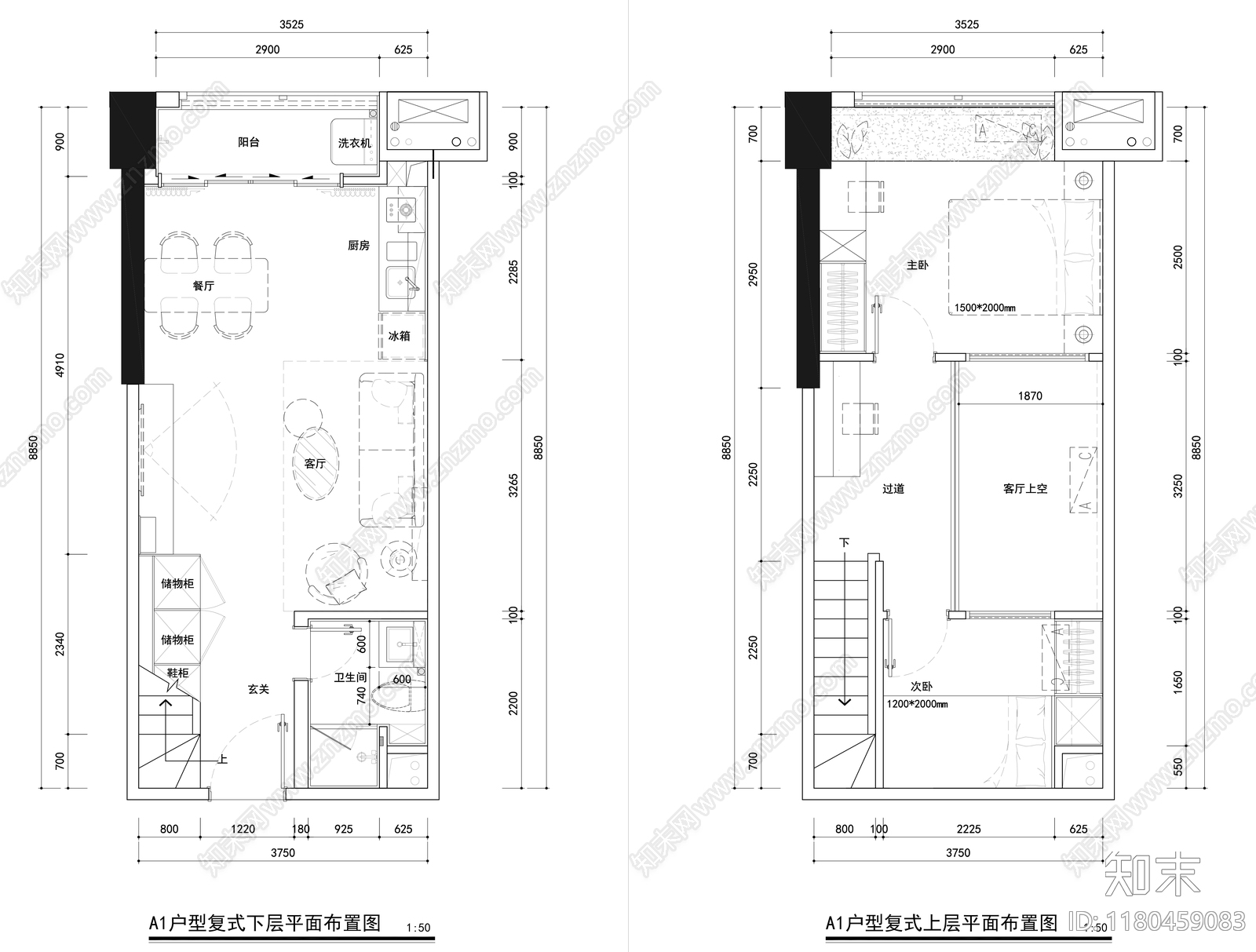 现代公寓施工图下载【ID:1180459083】