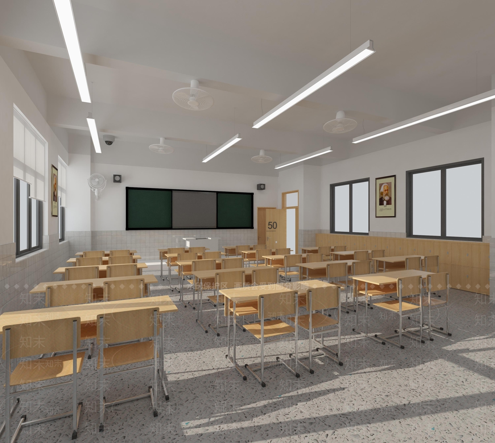 现代教室3D模型下载【ID:1180460131】