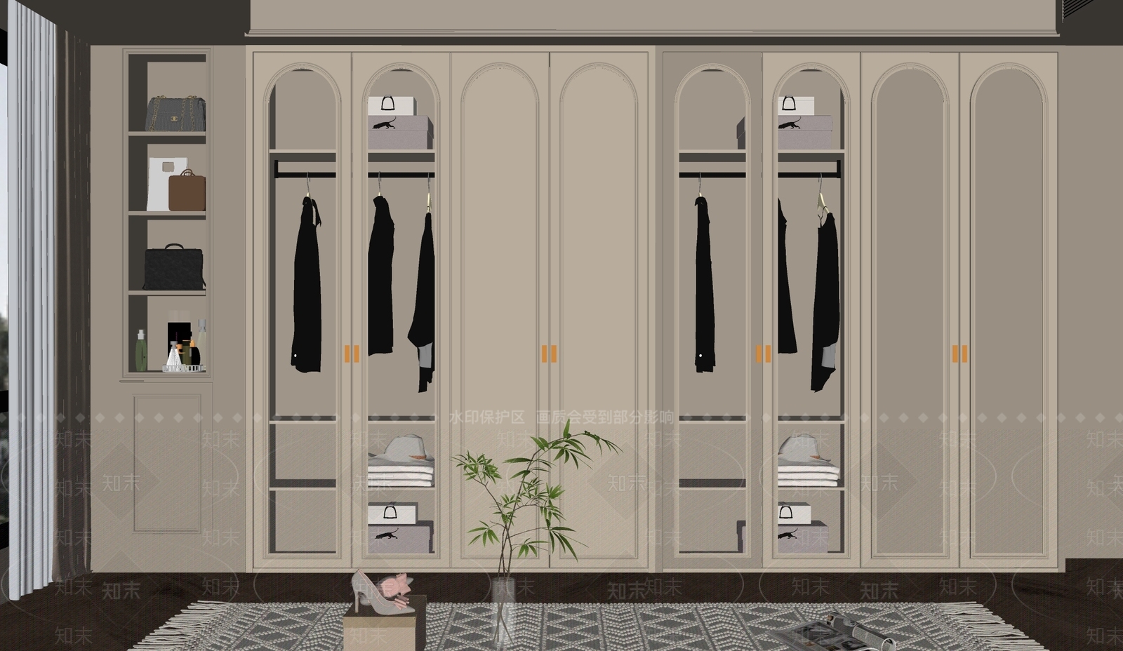 现代法式衣柜SU模型下载【ID:1180464739】