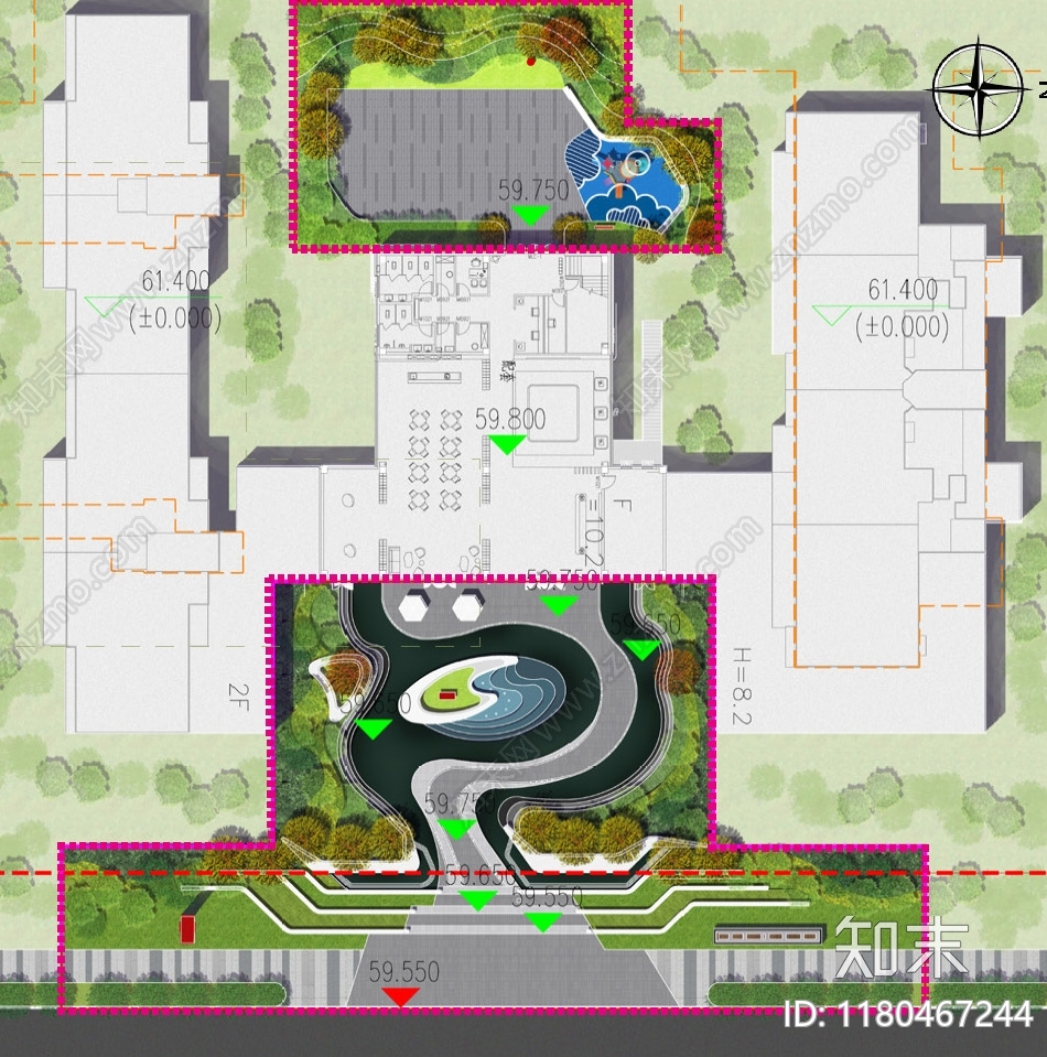 新中式现代小区景观施工图下载【ID:1180467244】