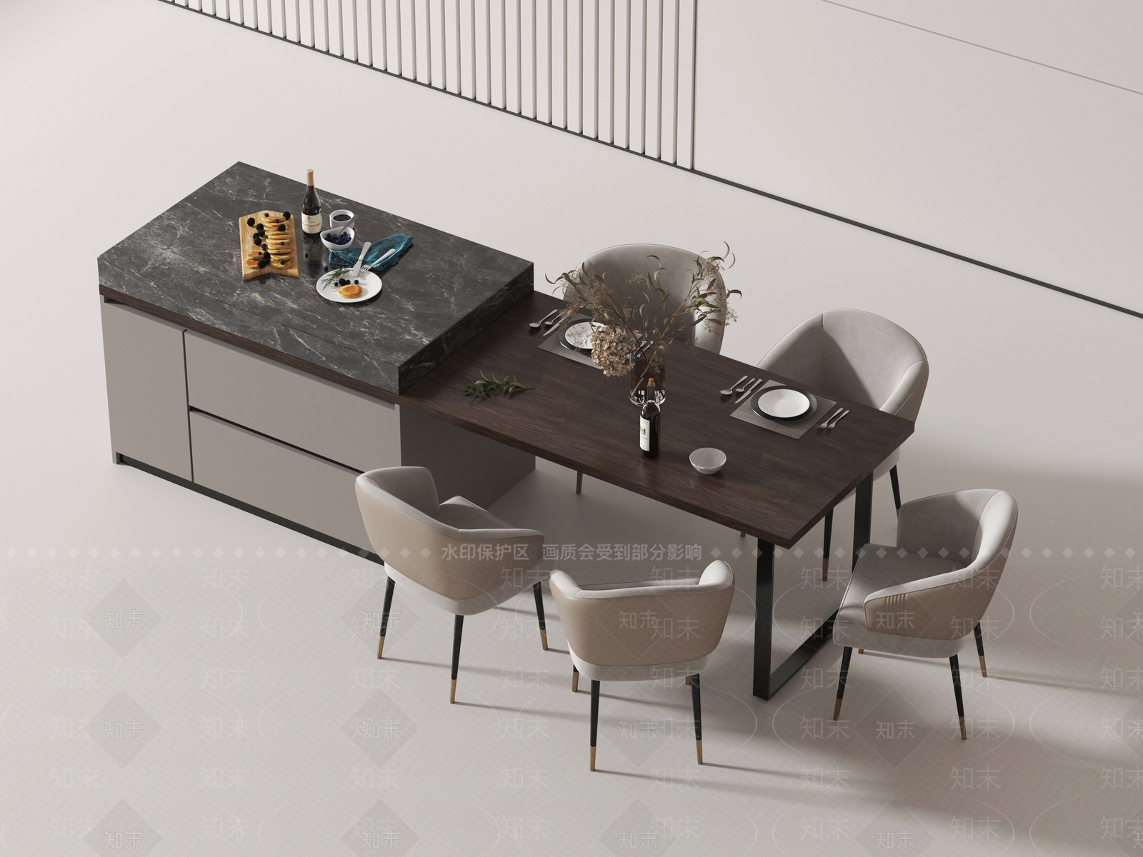 现代其他桌椅3D模型下载【ID:1180474847】