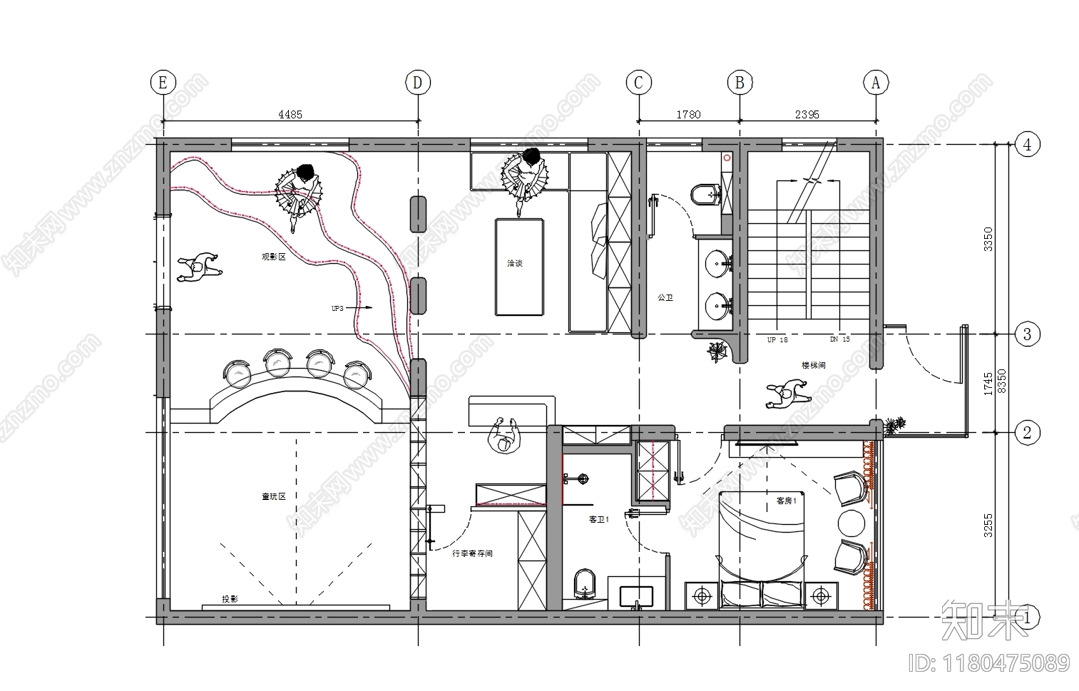 工业原木民宿建筑施工图下载【ID:1180475089】