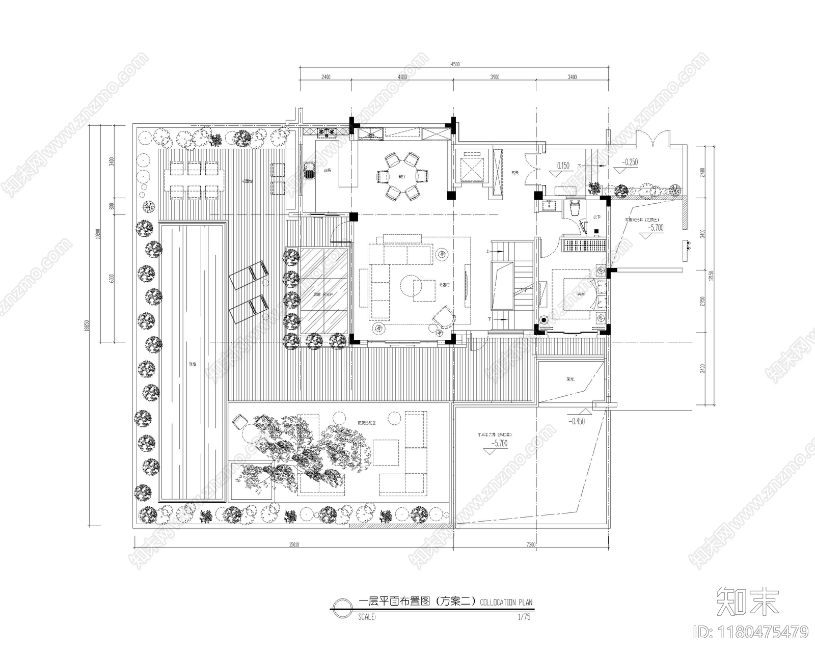 别墅cad施工图下载【ID:1180475479】