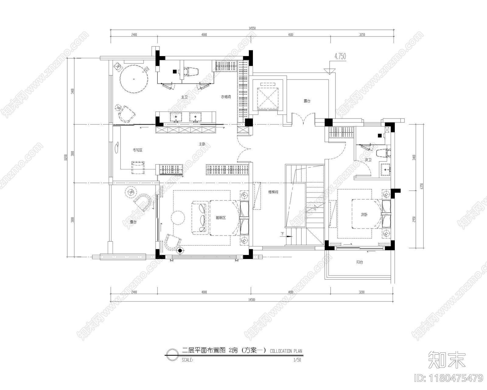 别墅cad施工图下载【ID:1180475479】