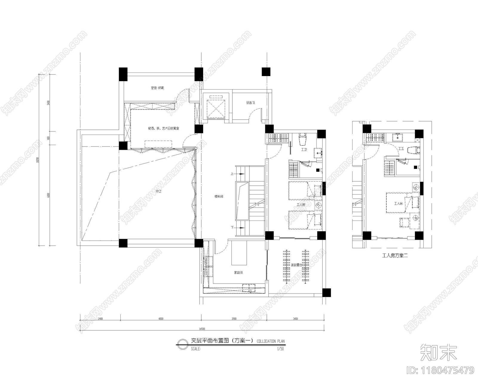 别墅cad施工图下载【ID:1180475479】