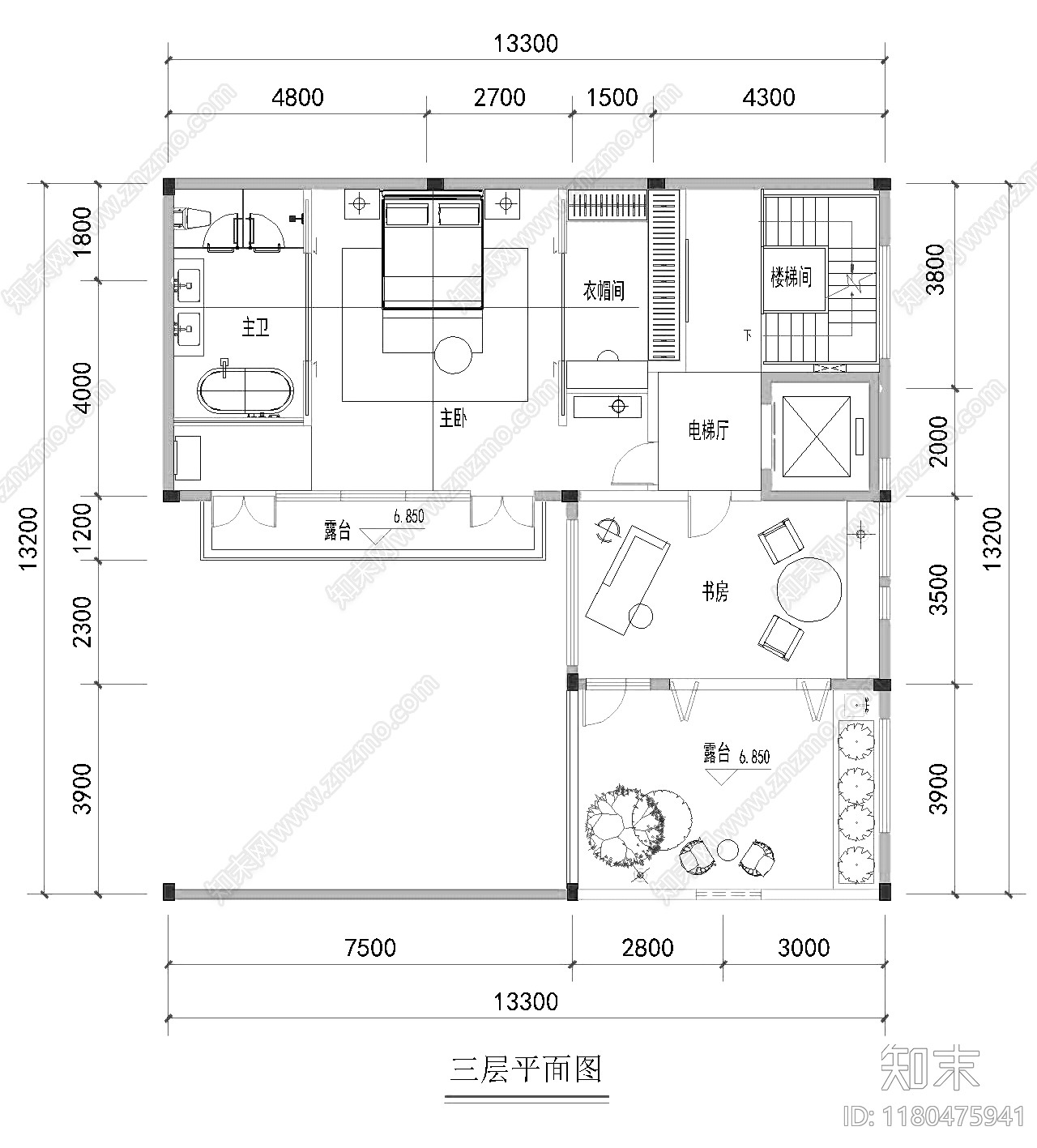 别墅cad施工图下载【ID:1180475941】