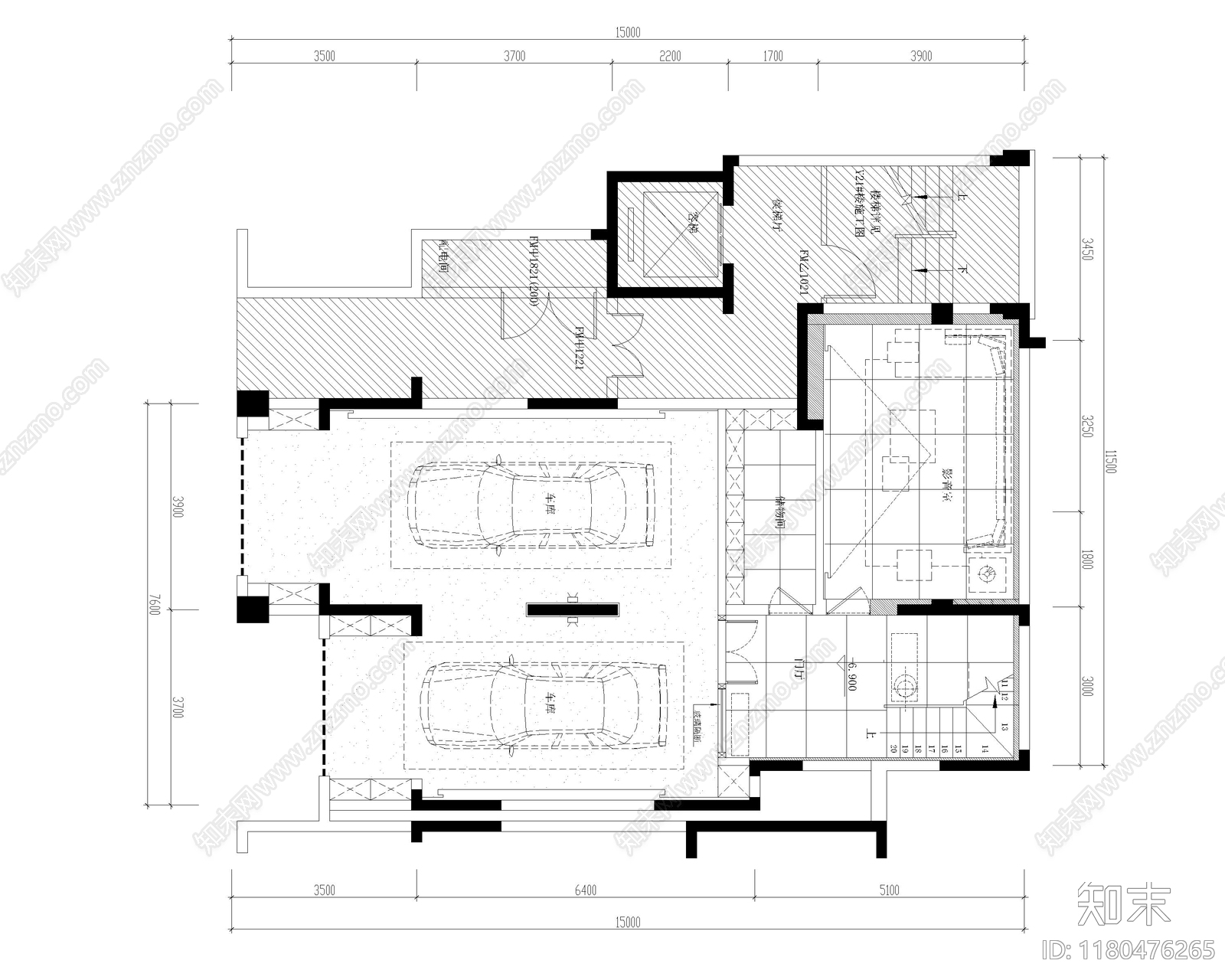 别墅cad施工图下载【ID:1180476265】