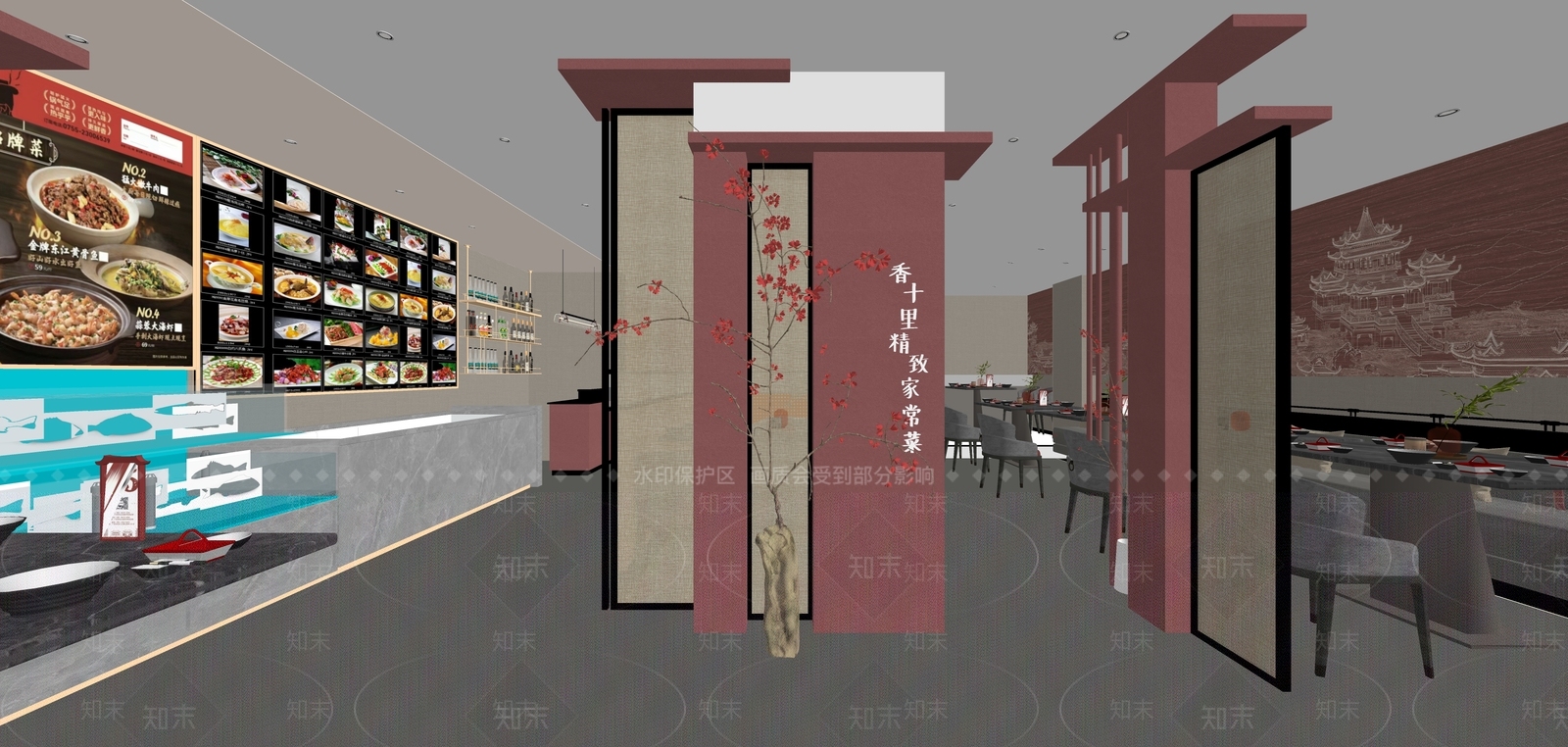 现代烧烤烤肉店SU模型下载【ID:1180476922】