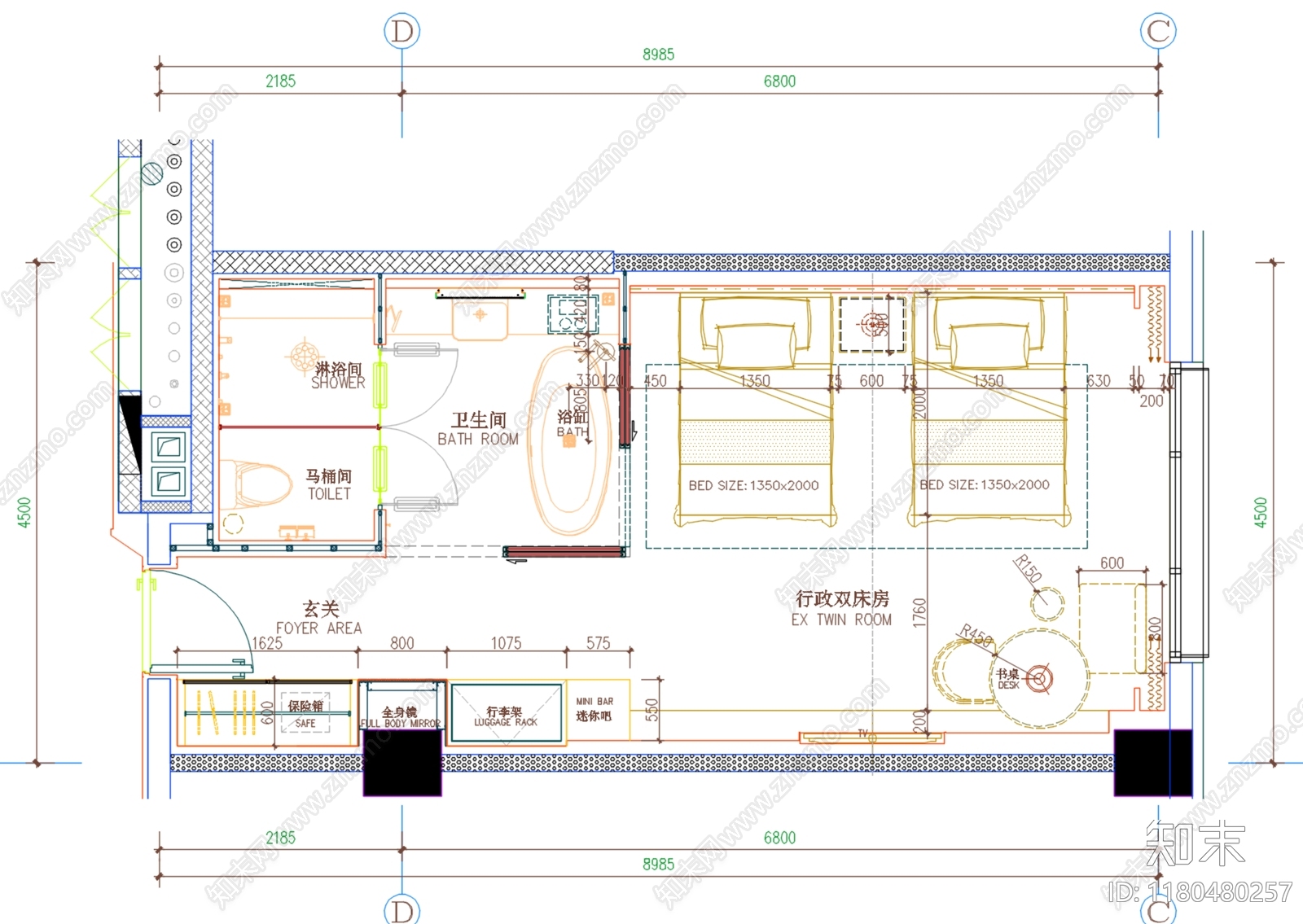 现代酒店cad施工图下载【ID:1180480257】