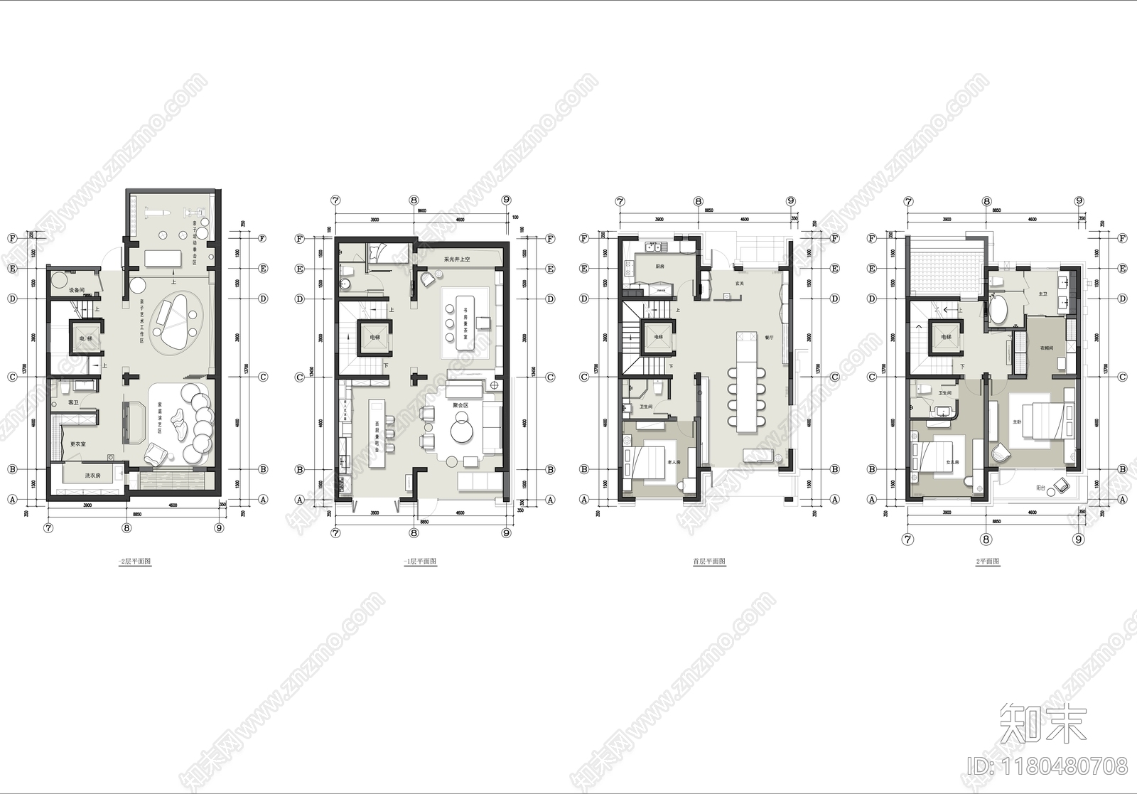 别墅cad施工图下载【ID:1180480708】