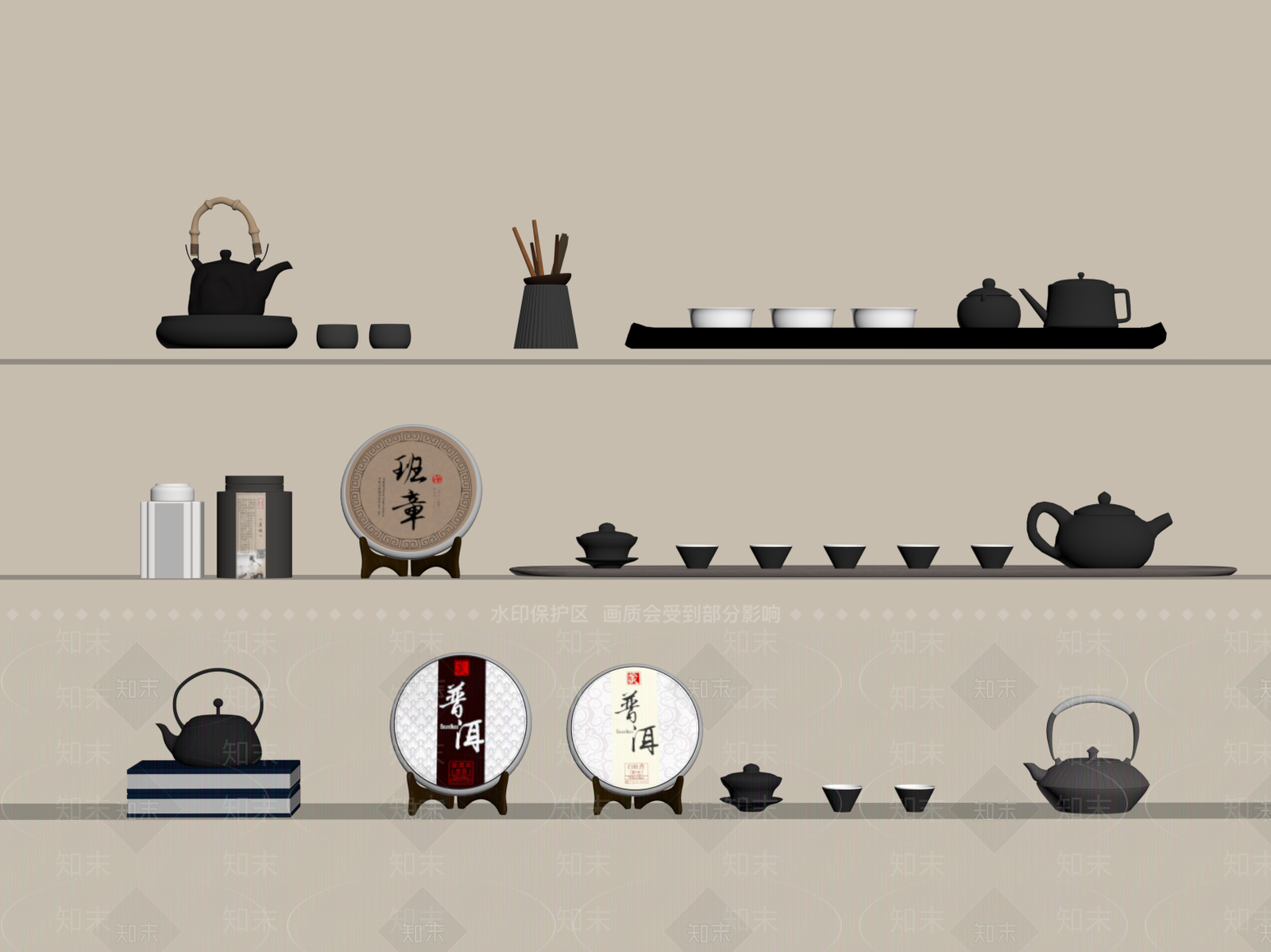 茶具SU模型下载【ID:1180482188】