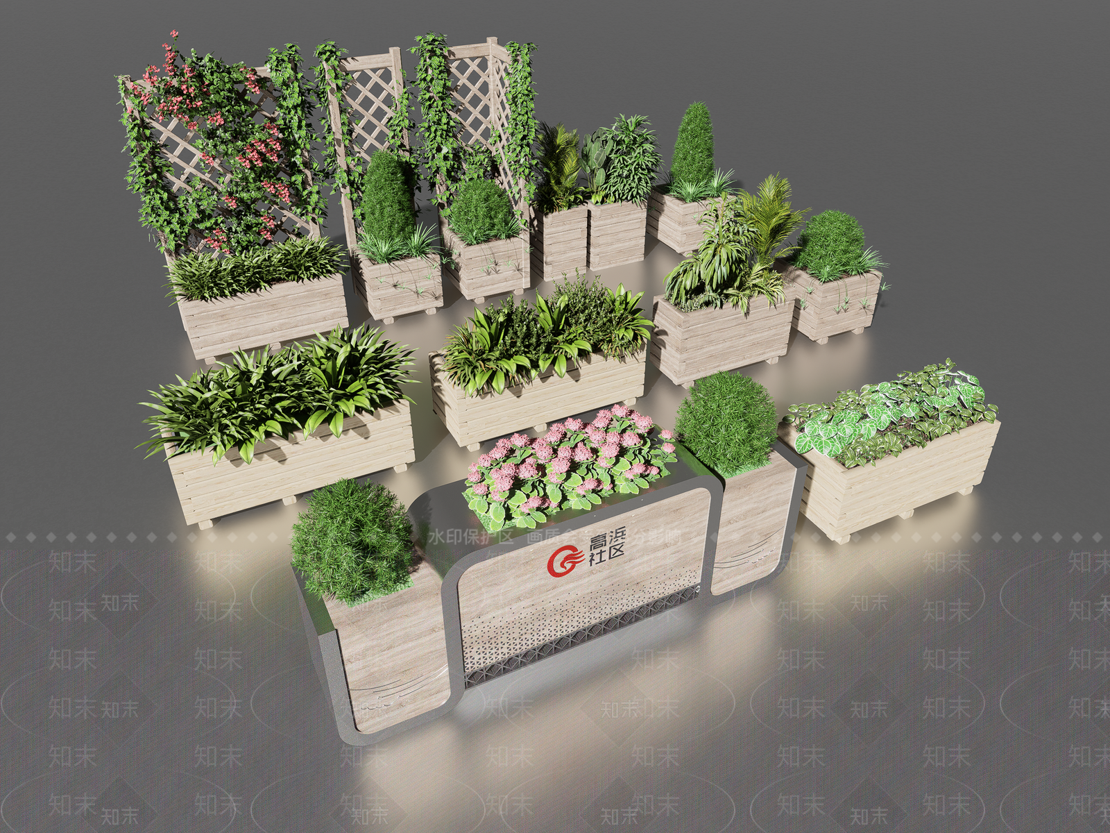 植物组合SU模型下载【ID:1180485540】