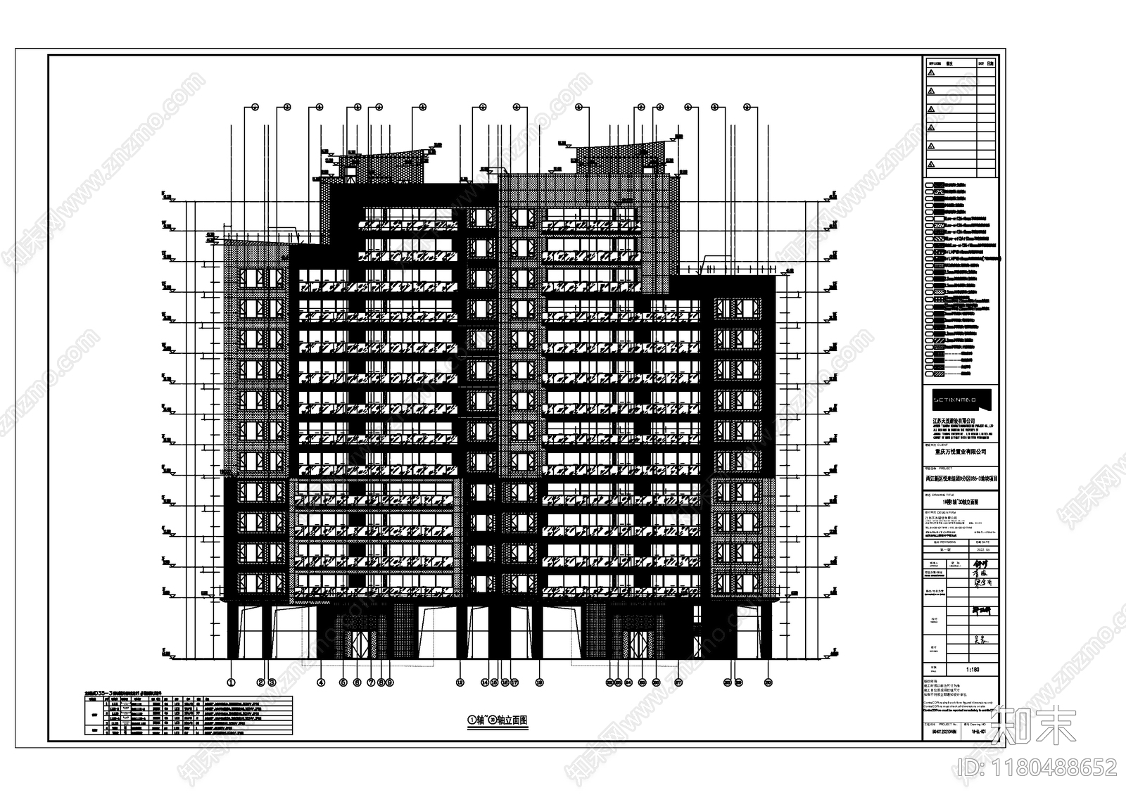 现代简约住宅楼建筑cad施工图下载【ID:1180488652】