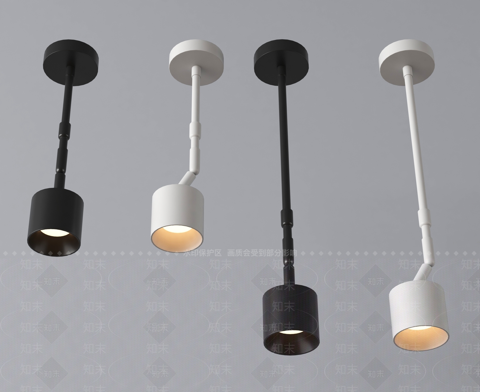 现代筒灯3D模型下载【ID:1180488379】