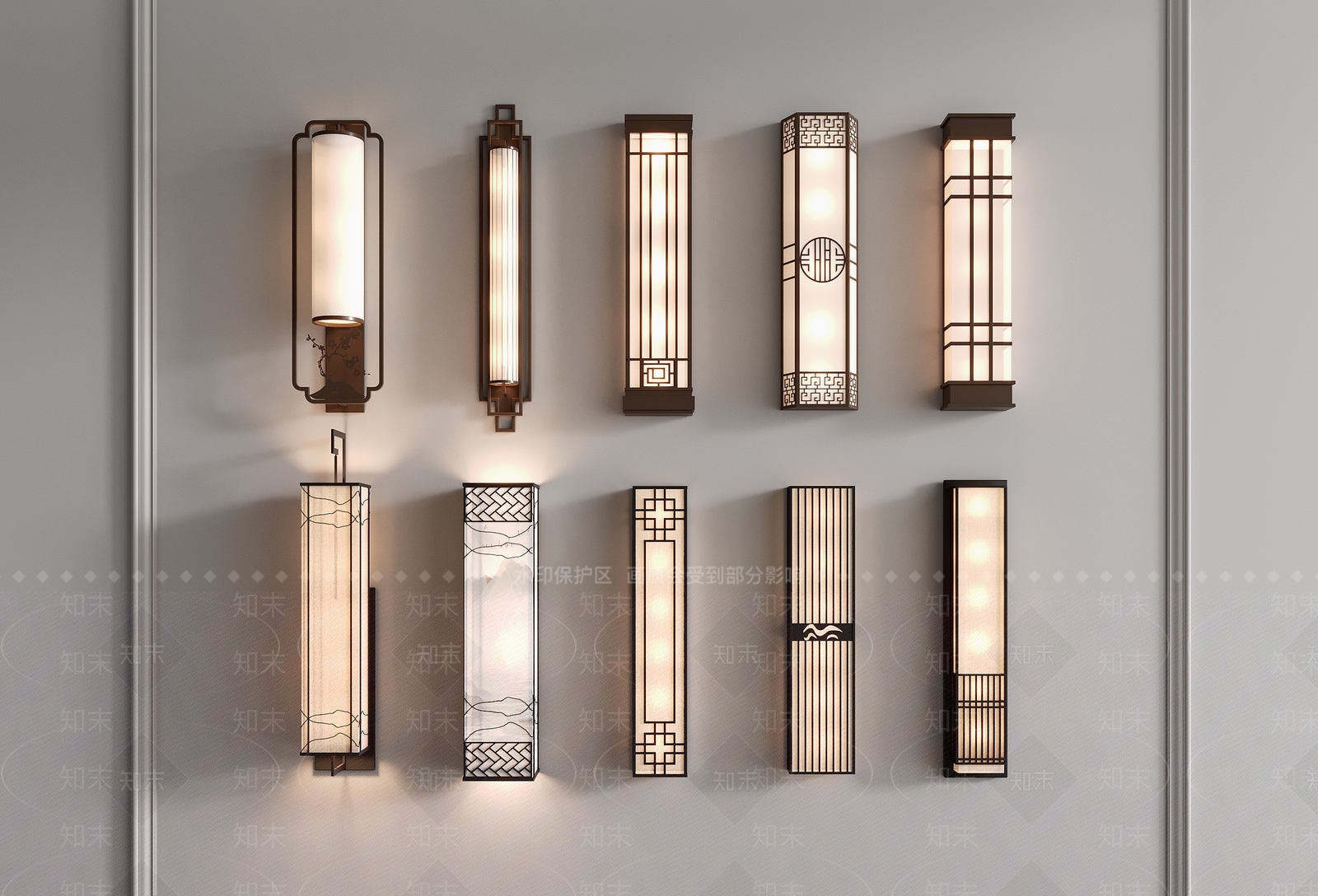 中式壁灯3D模型下载【ID:1180489623】