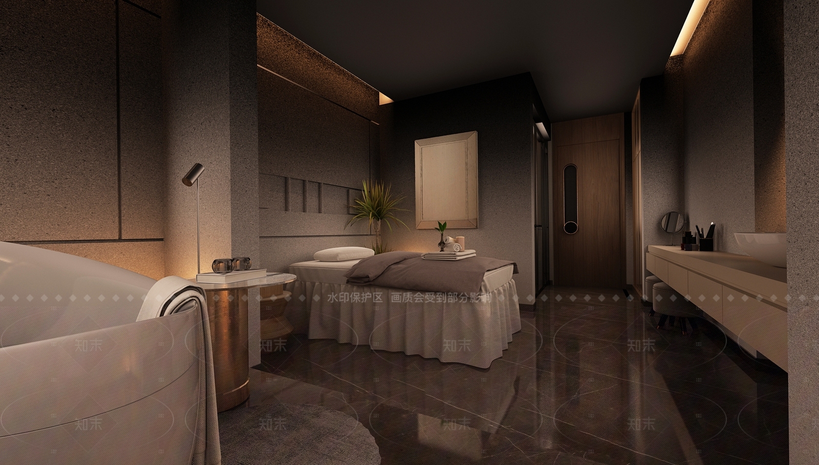 现代侘寂足浴店3D模型下载【ID:1180494167】